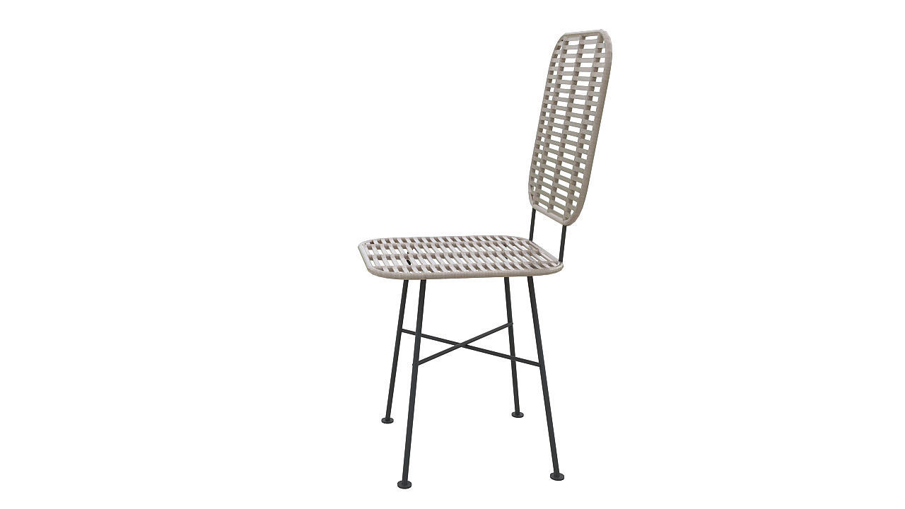 Natural fiber dining chair 3D model_3