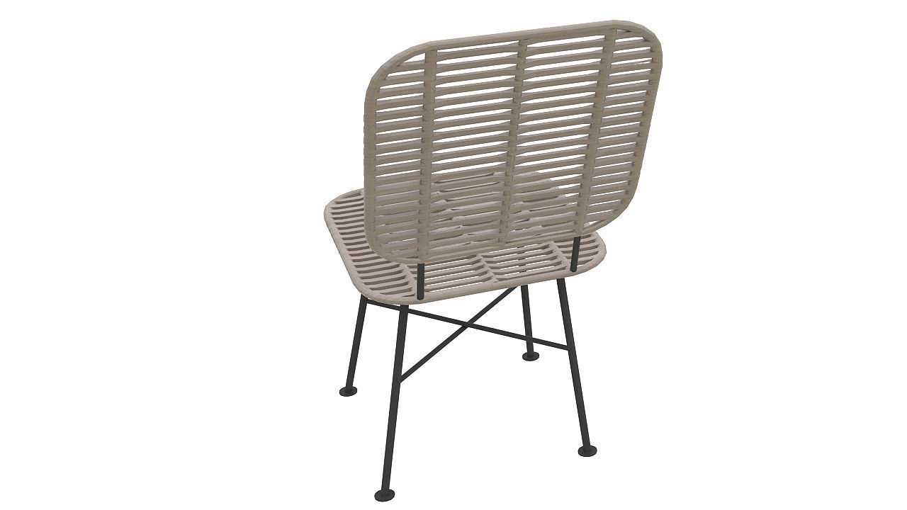 Natural fiber dining chair 3D model_5
