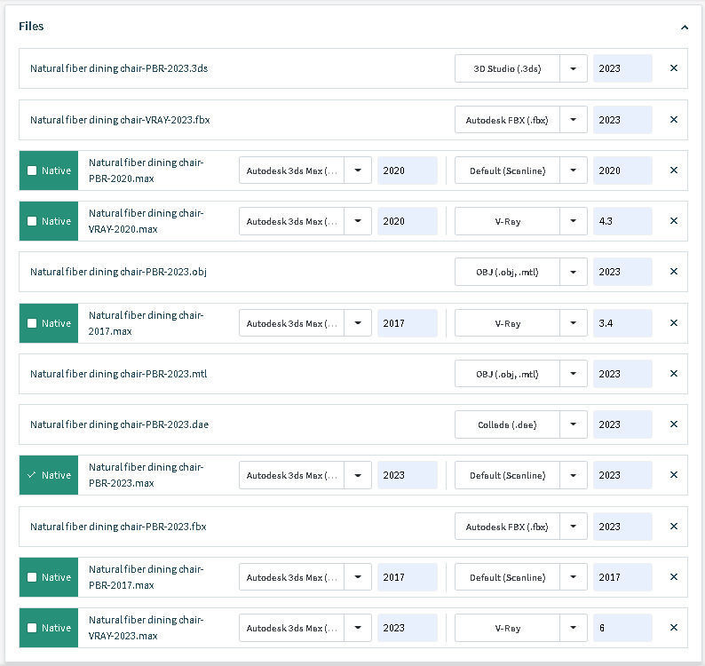 Natural fiber dining chair 3D model_16
