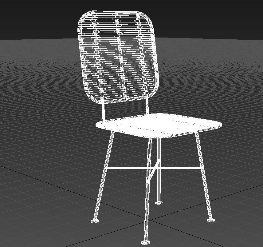 Natural fiber dining chair 3D model_11
