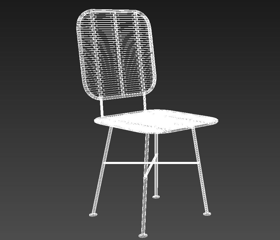 Natural fiber dining chair 3D model_12