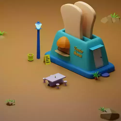 Toaster House Low-poly 3D model