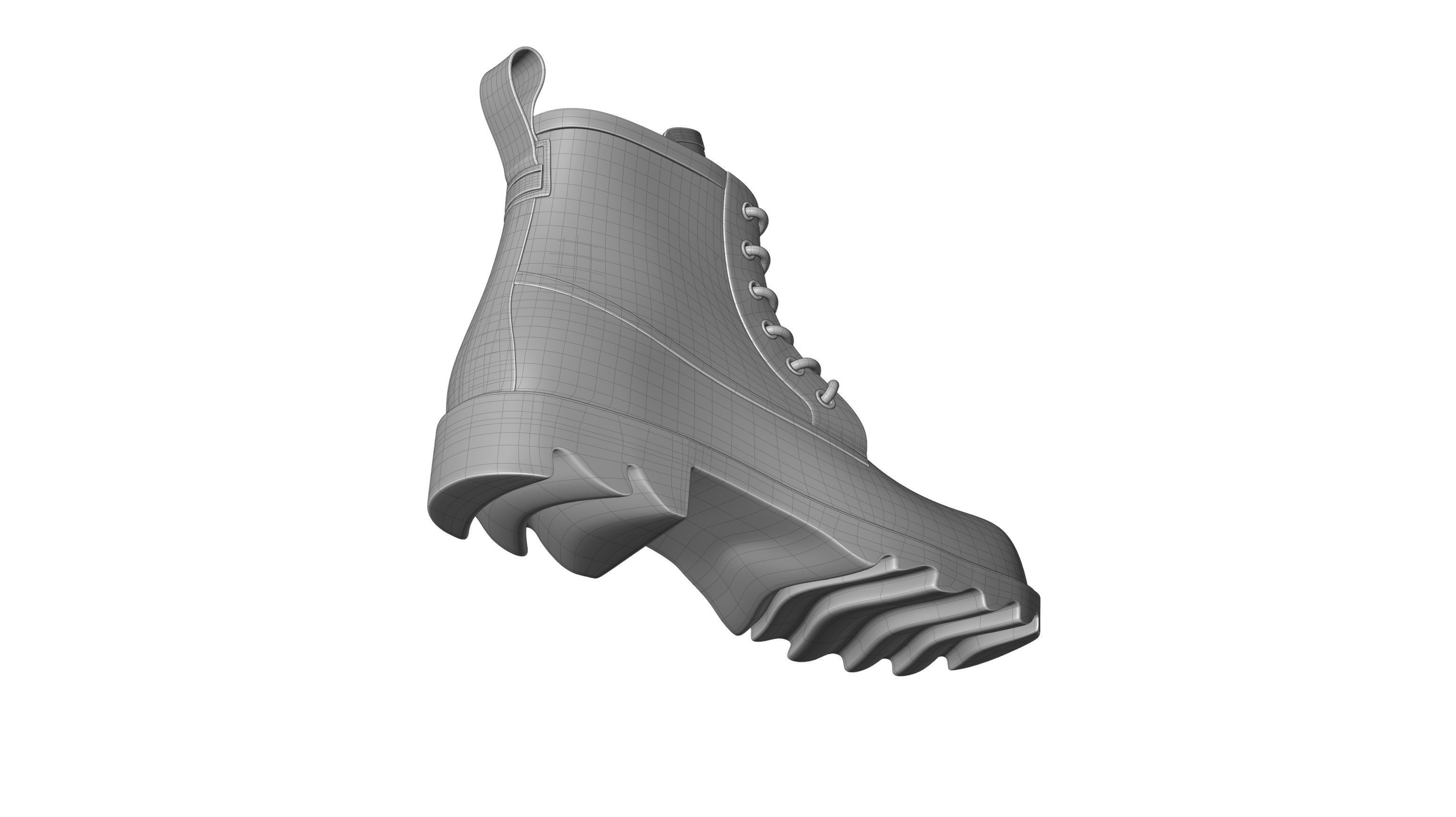 Bottega Veneta Stride Rubber Lace Up Boots 3D model_13