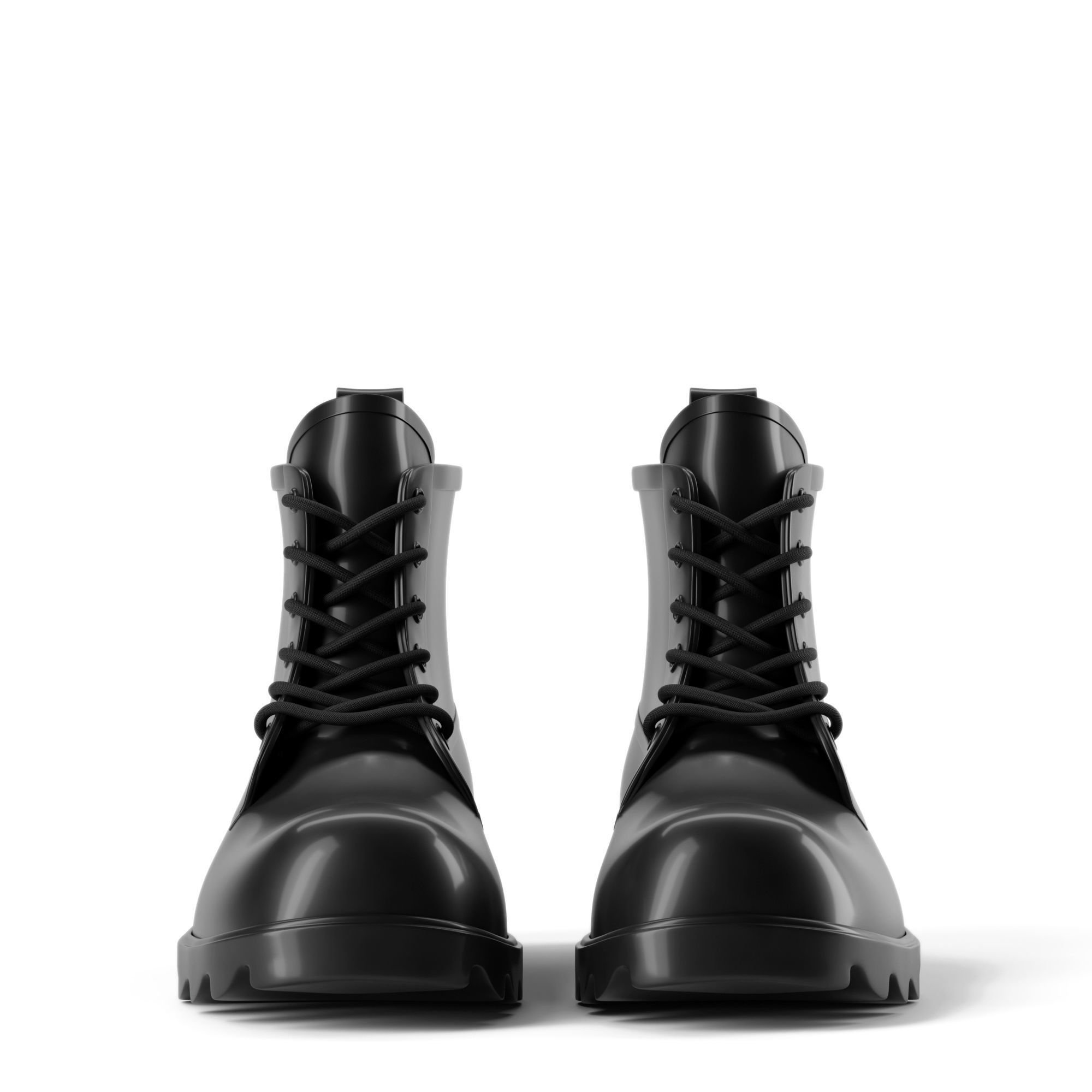 Bottega Veneta Stride Rubber Lace Up Boots 3D model_1