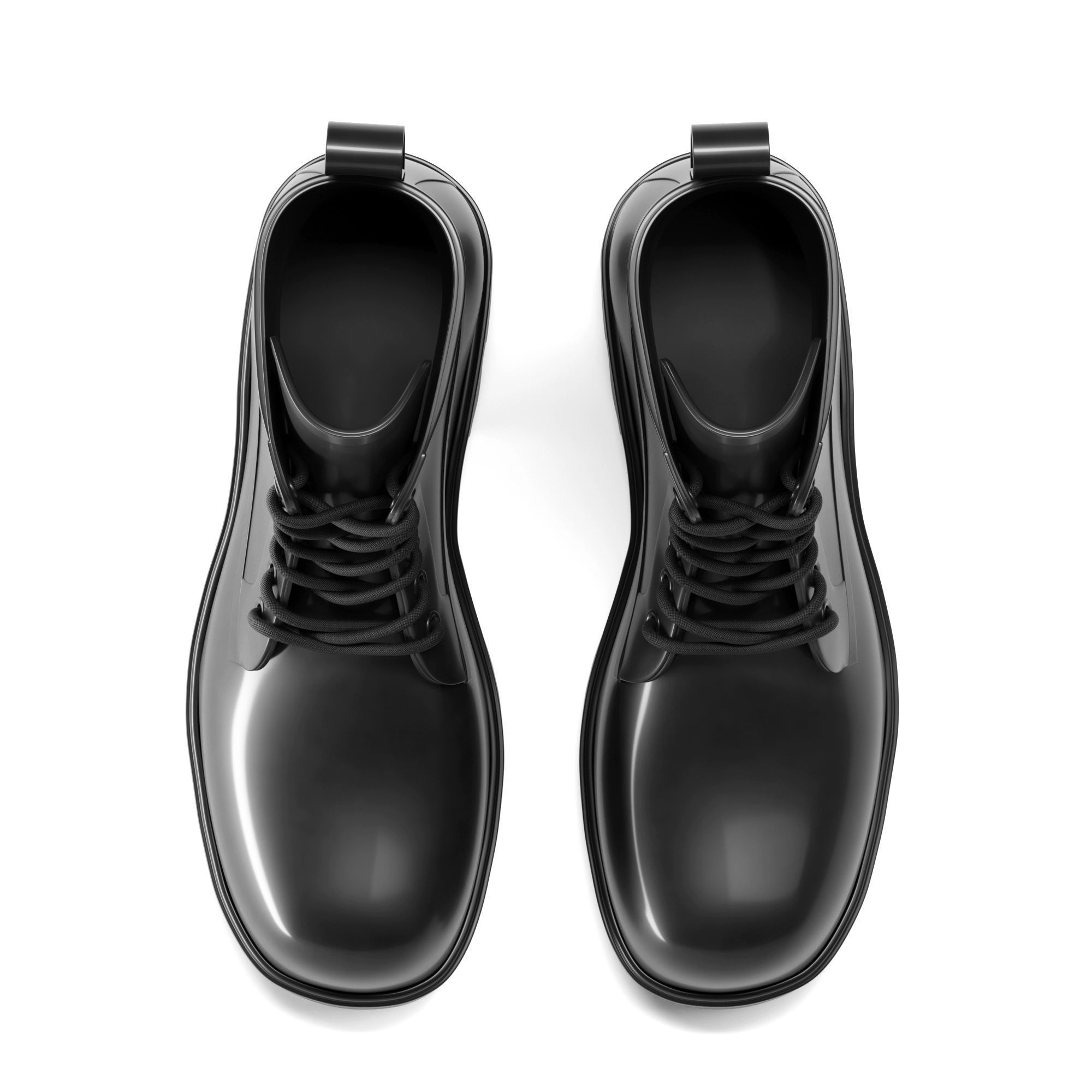 Bottega Veneta Stride Rubber Lace Up Boots 3D model_3