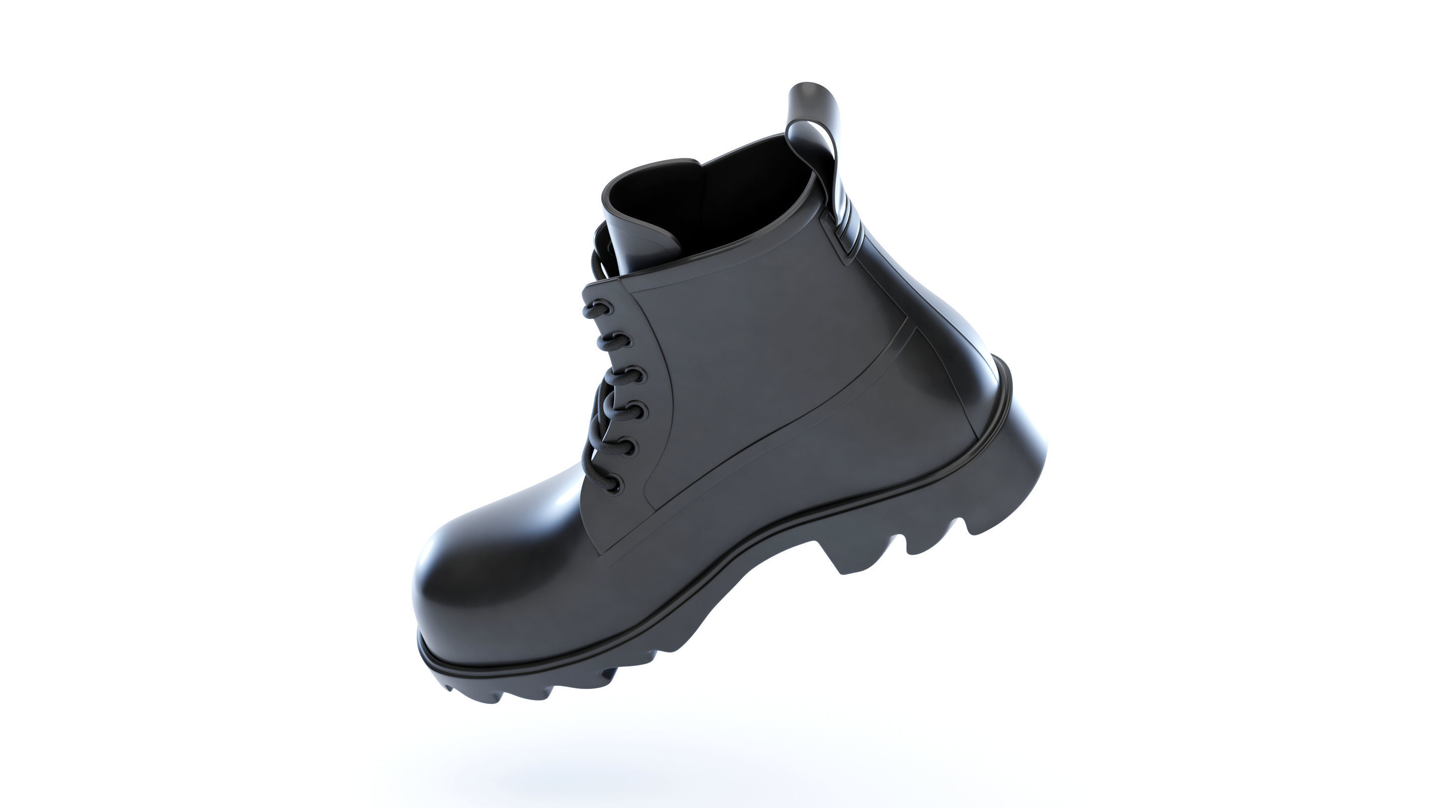 Bottega Veneta Stride Rubber Lace Up Boots 3D model_8