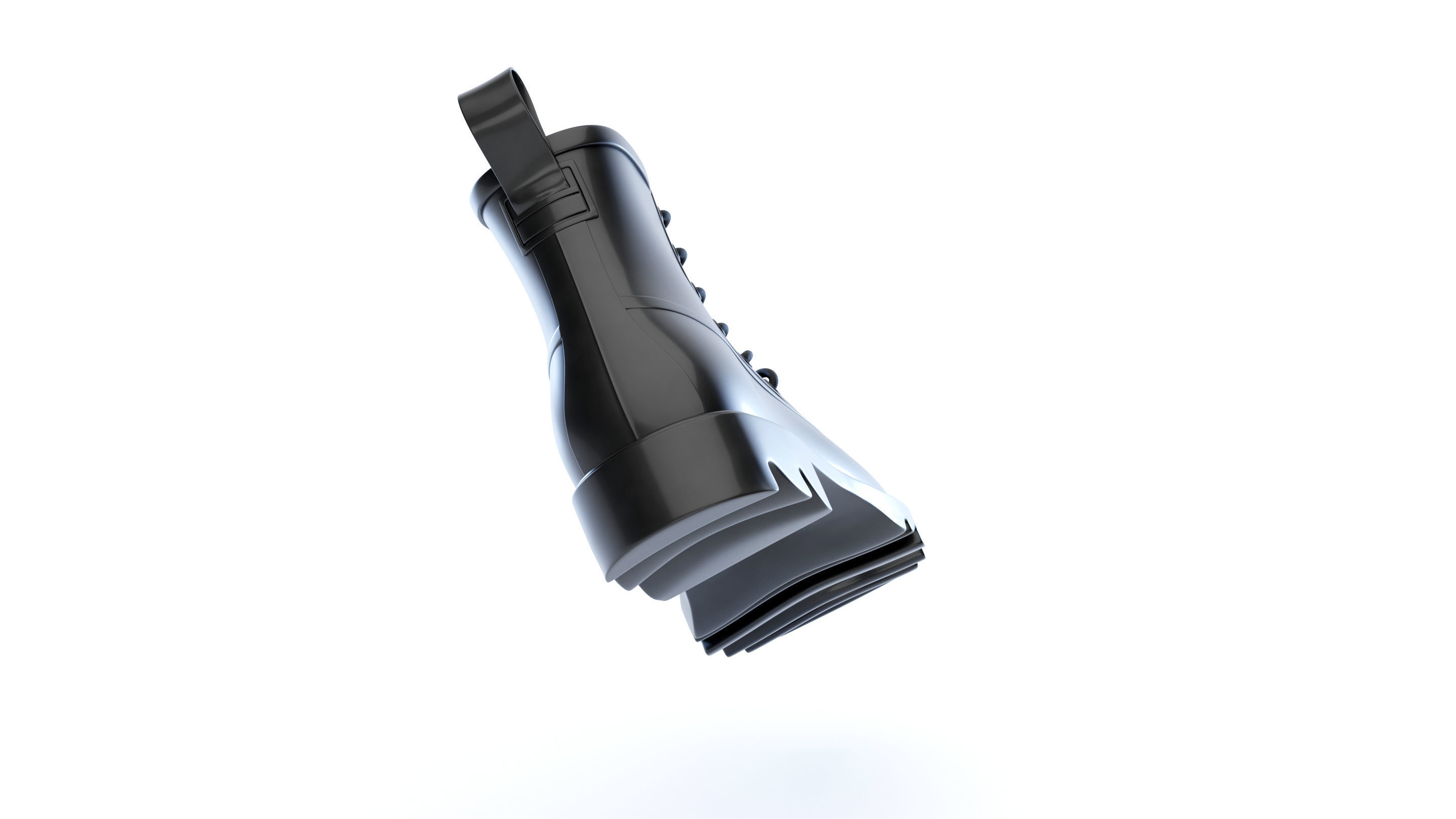 Bottega Veneta Stride Rubber Lace Up Boots 3D model_6