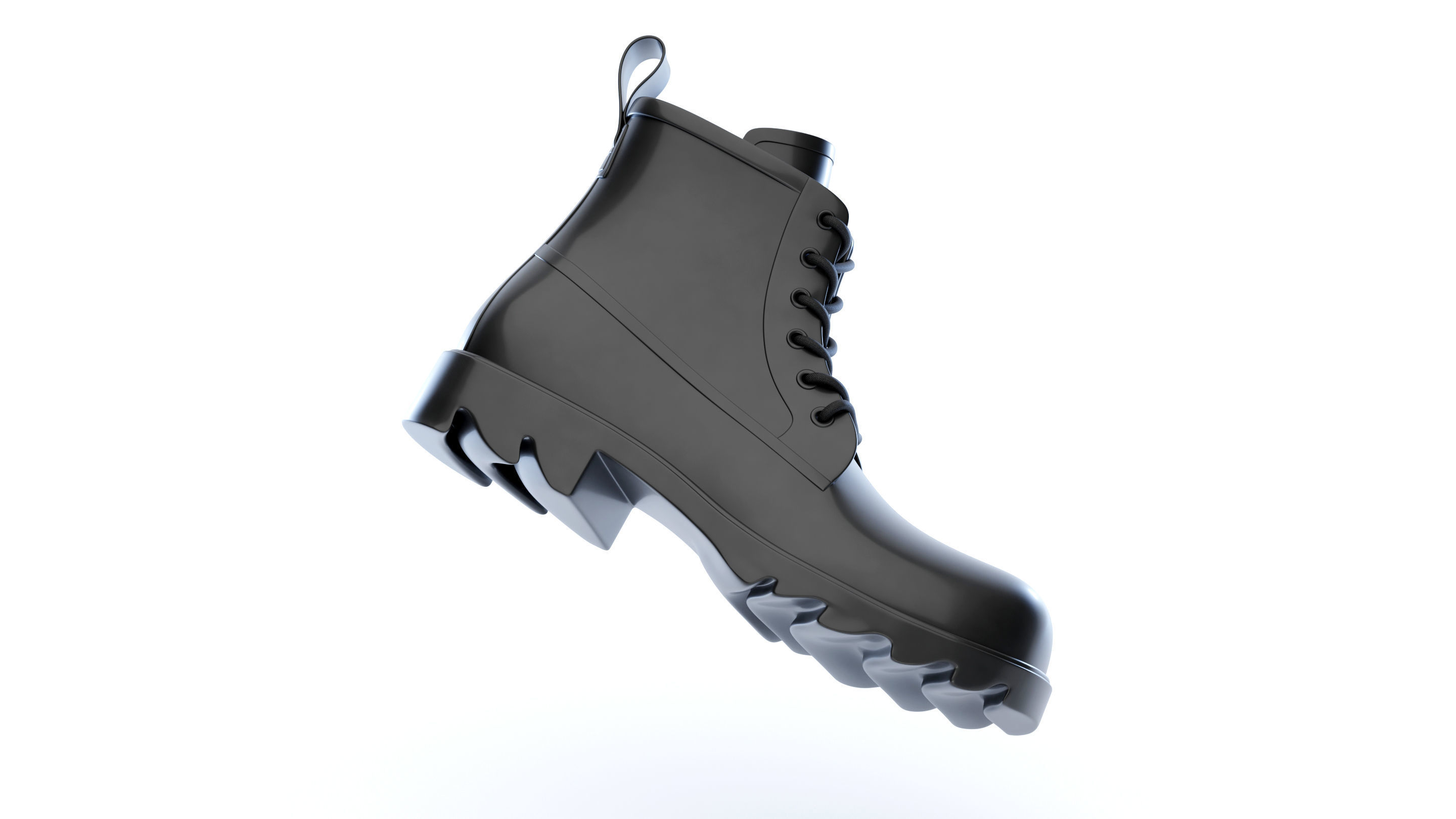 Bottega Veneta Stride Rubber Lace Up Boots 3D model_12