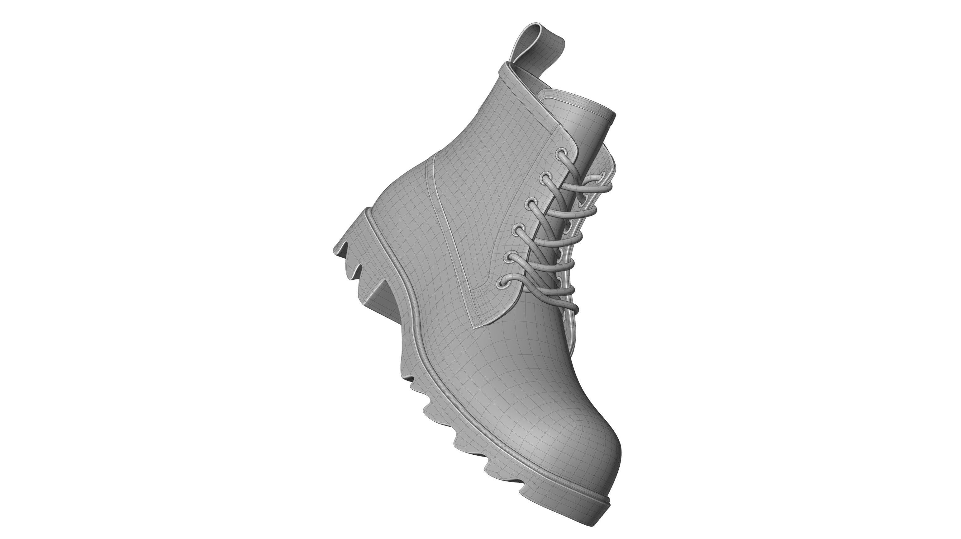 Bottega Veneta Stride Rubber Lace Up Boots 3D model_19