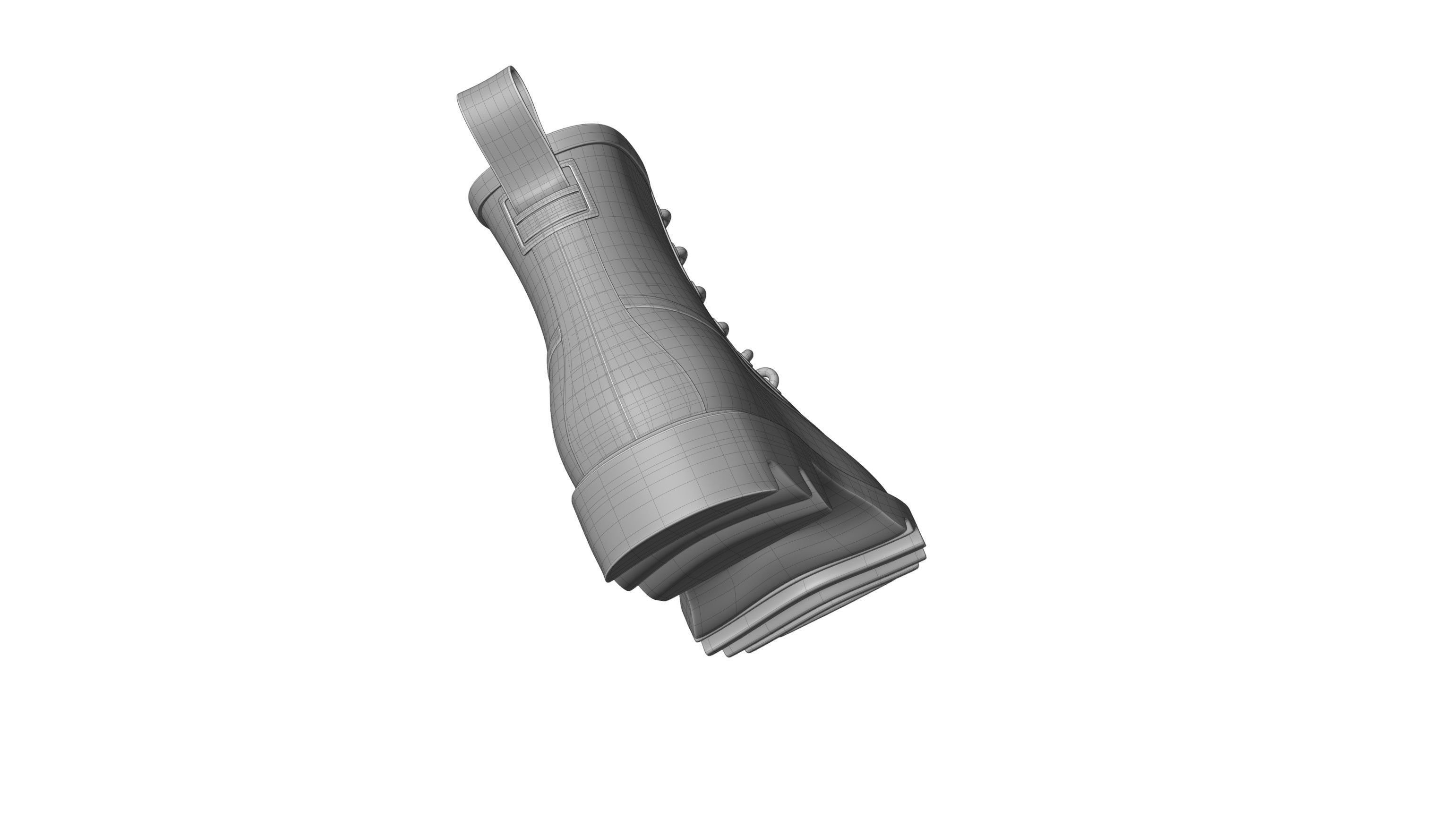 Bottega Veneta Stride Rubber Lace Up Boots 3D model_14