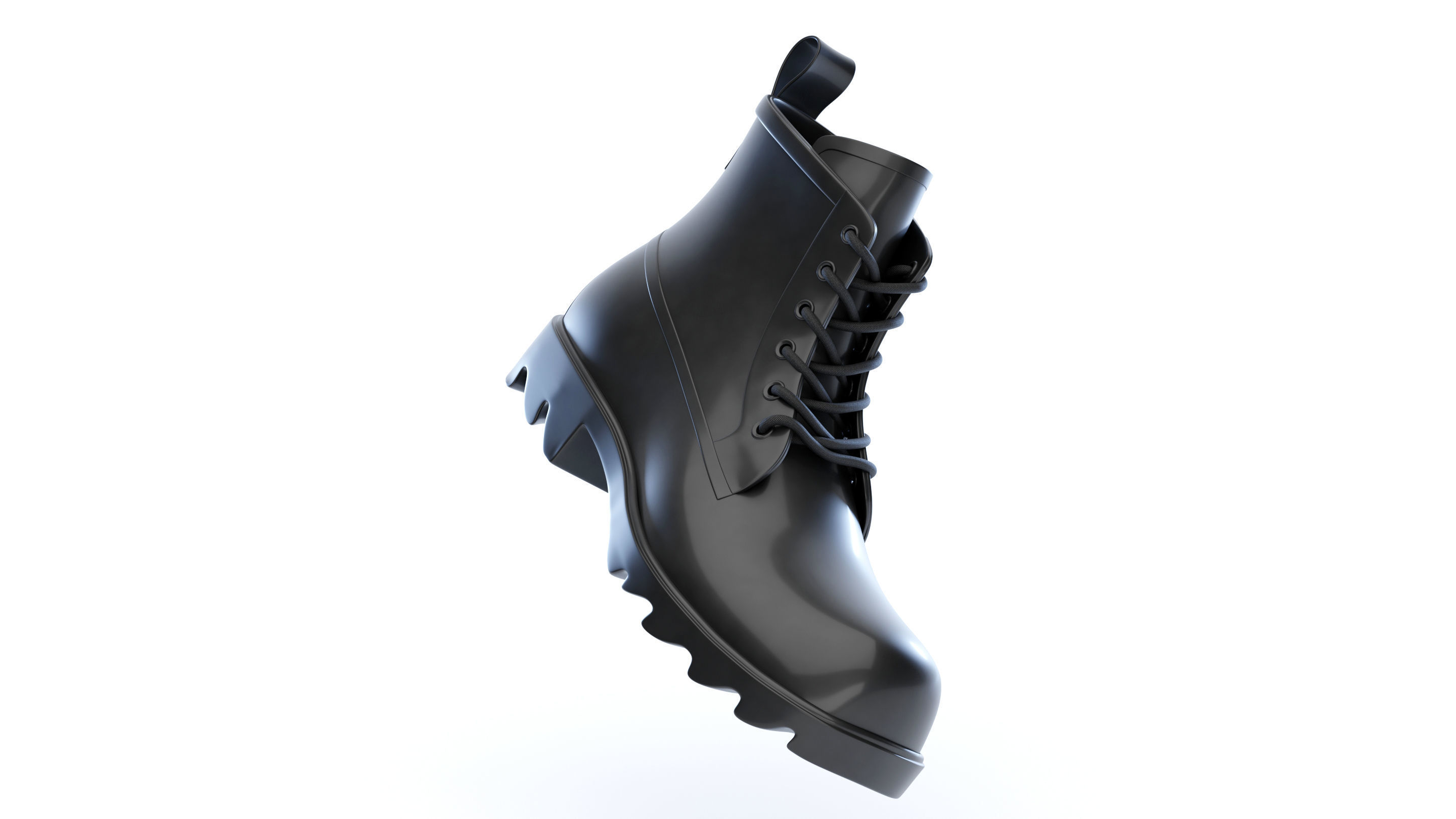 Bottega Veneta Stride Rubber Lace Up Boots 3D model_11