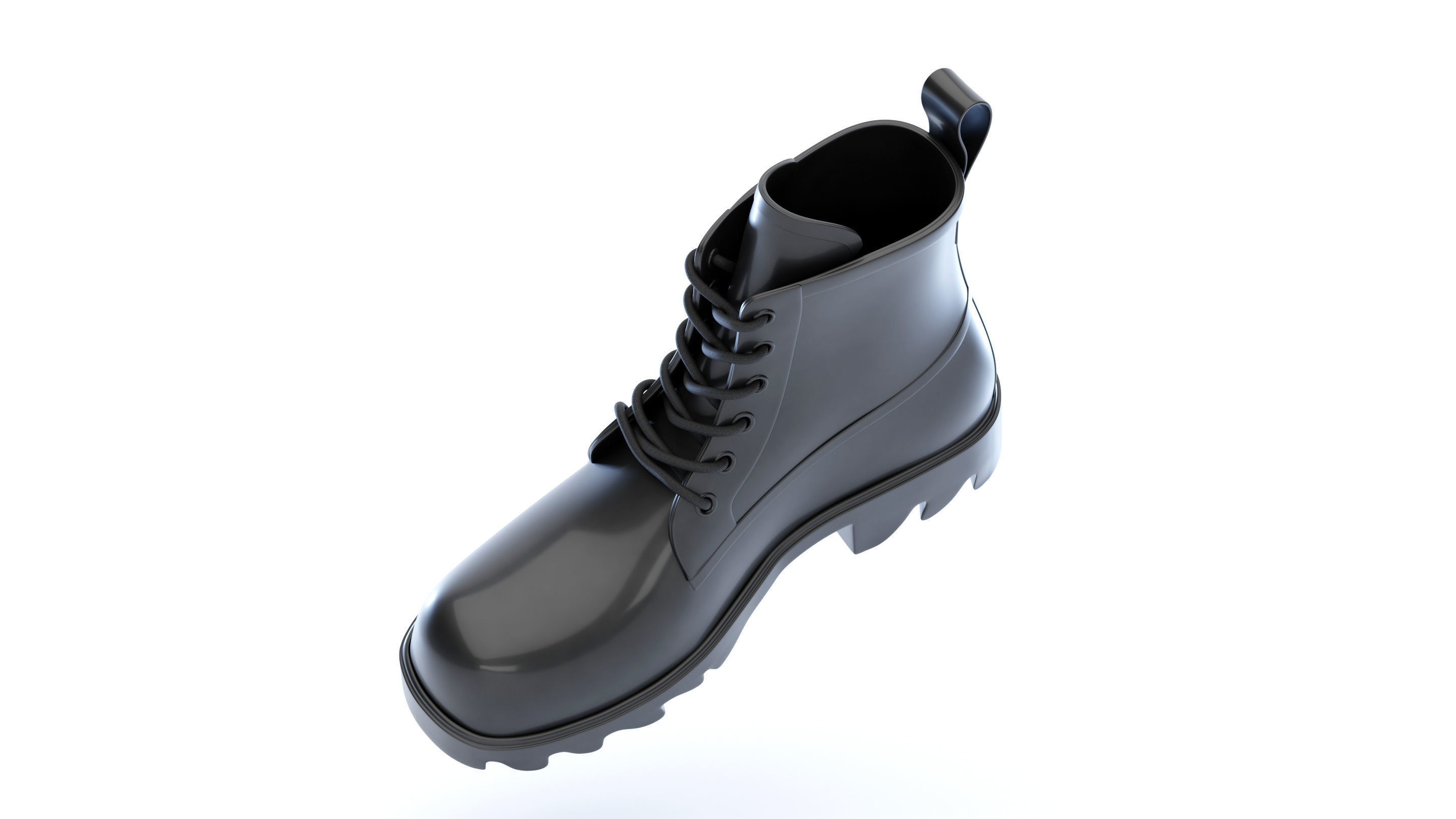 Bottega Veneta Stride Rubber Lace Up Boots 3D model_9