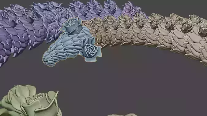 ARTICULATED ROSE DRAGON 3D print model