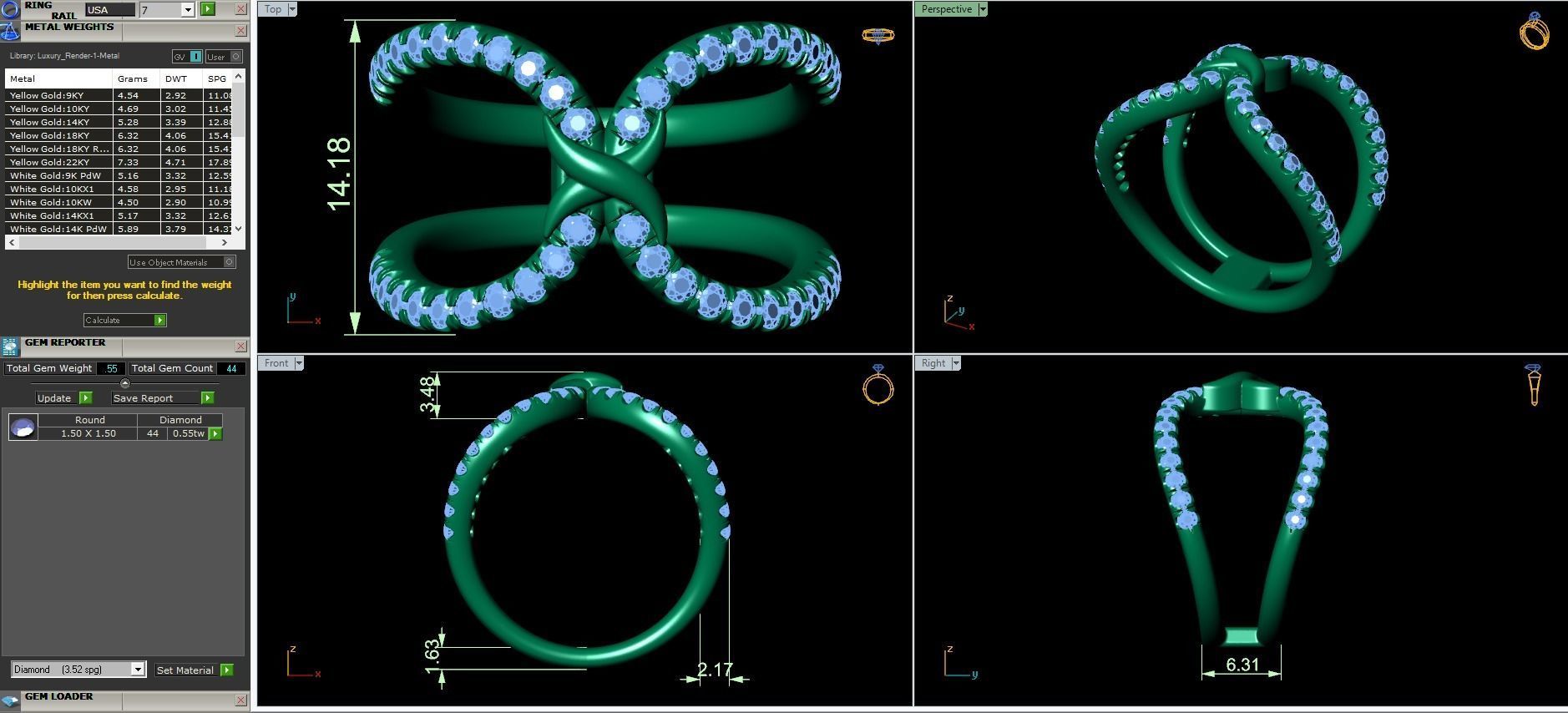 Luxury fancy ring 3D print model_3