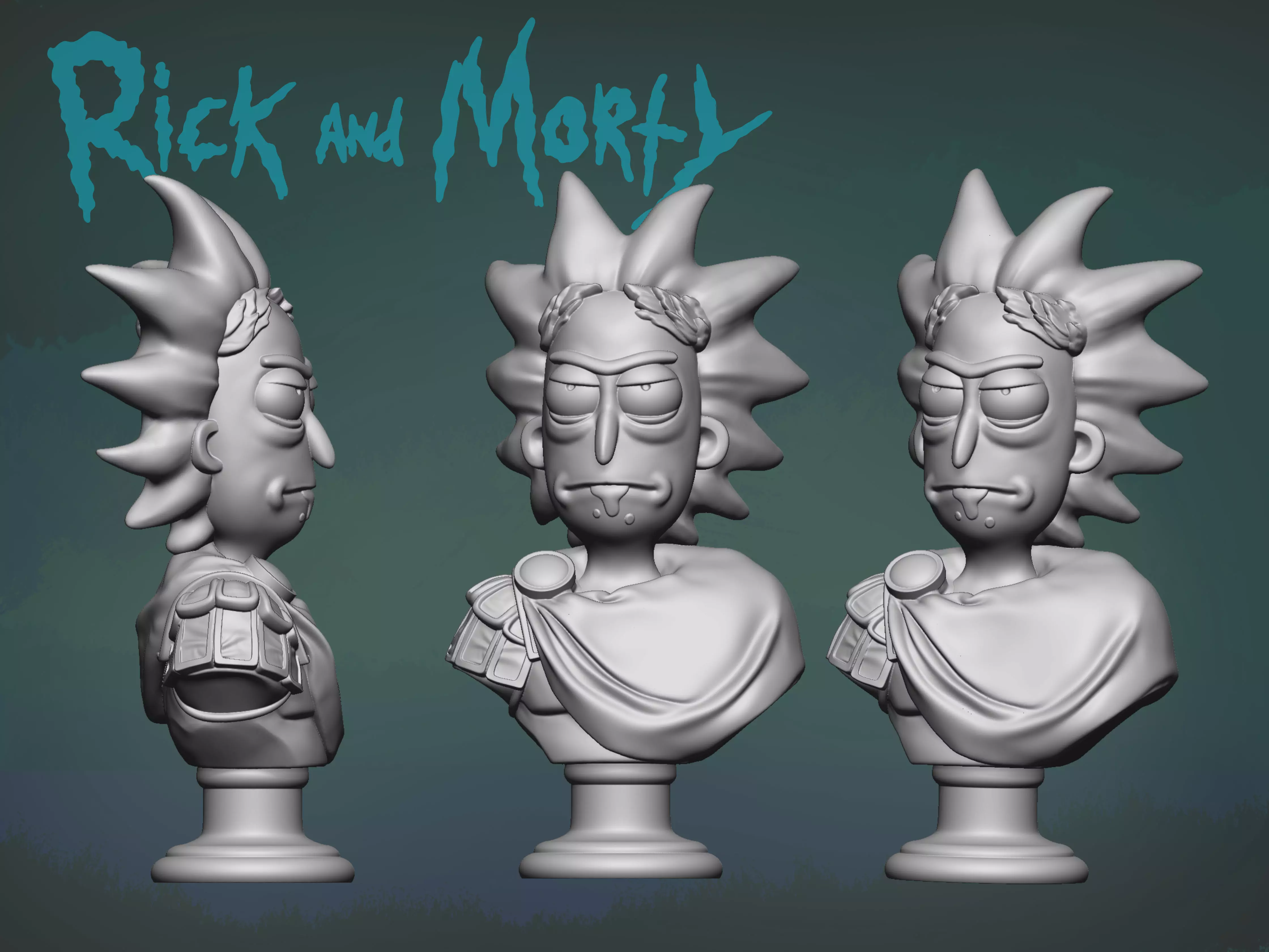 Rick bust 3D print model_0