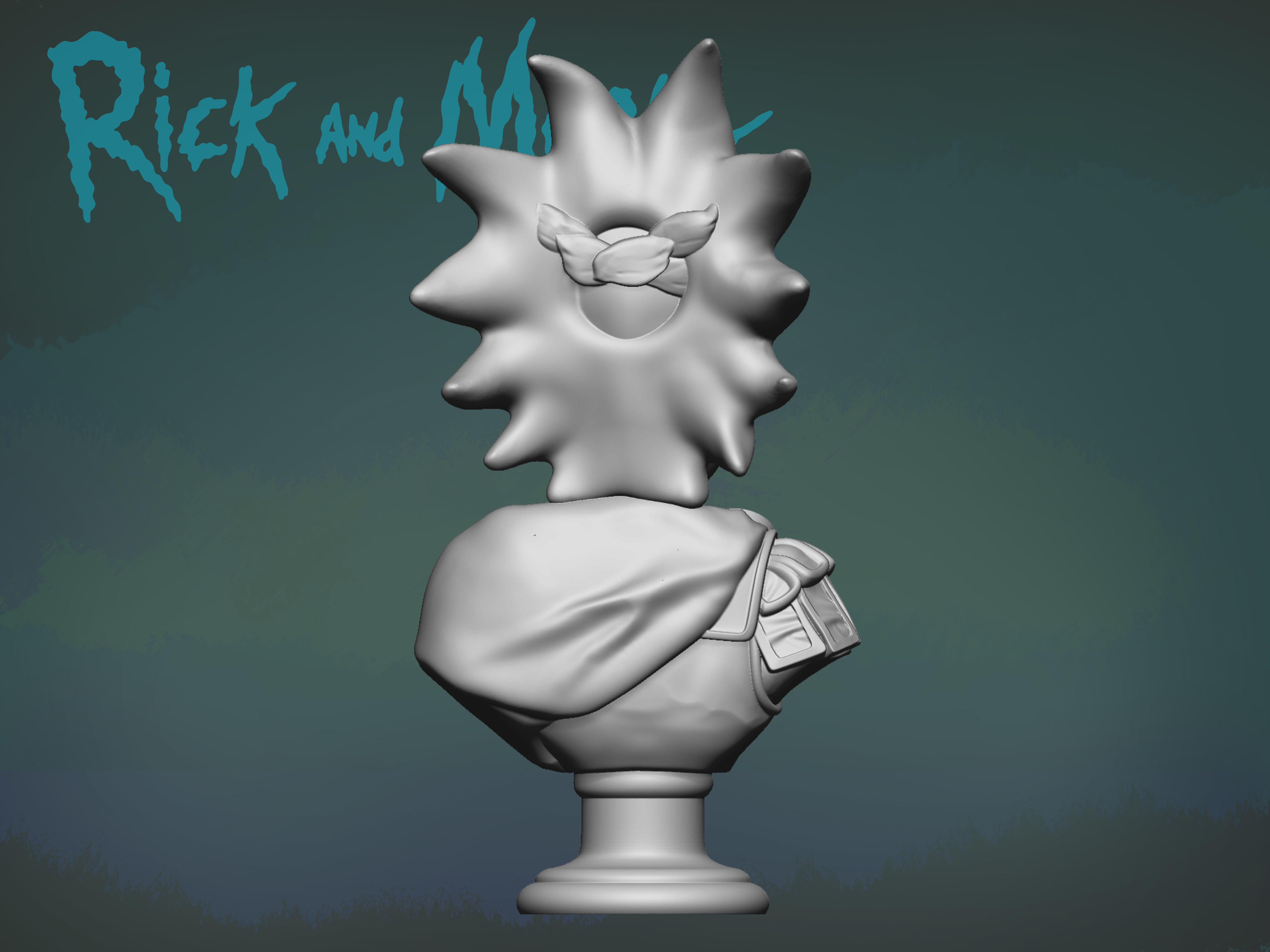 Rick bust 3D print model_2