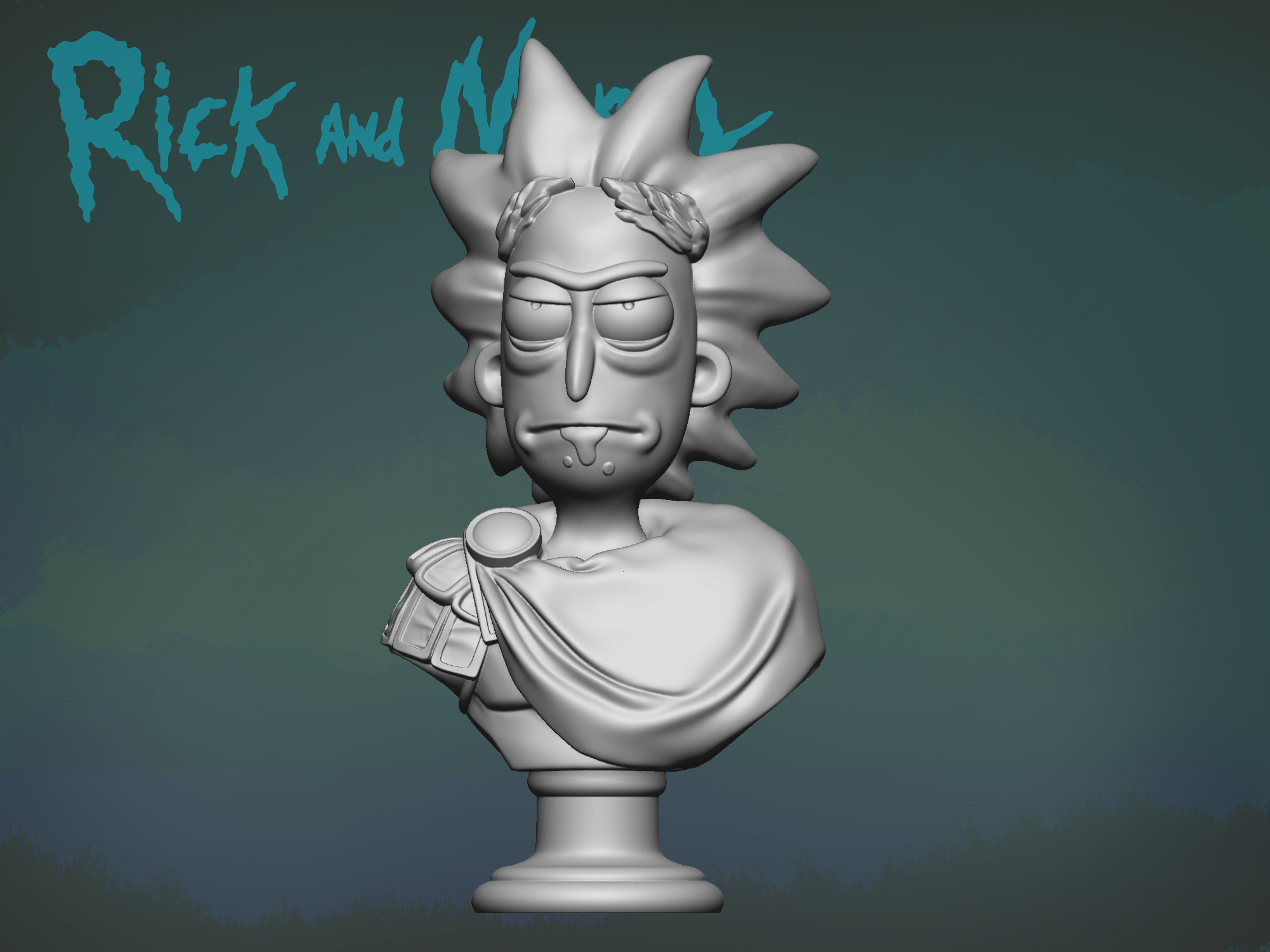 Rick bust 3D print model_1