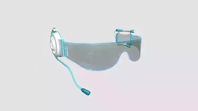 SciFi Glasses D01 Blue - Character Design Fashion Low-poly 3D model