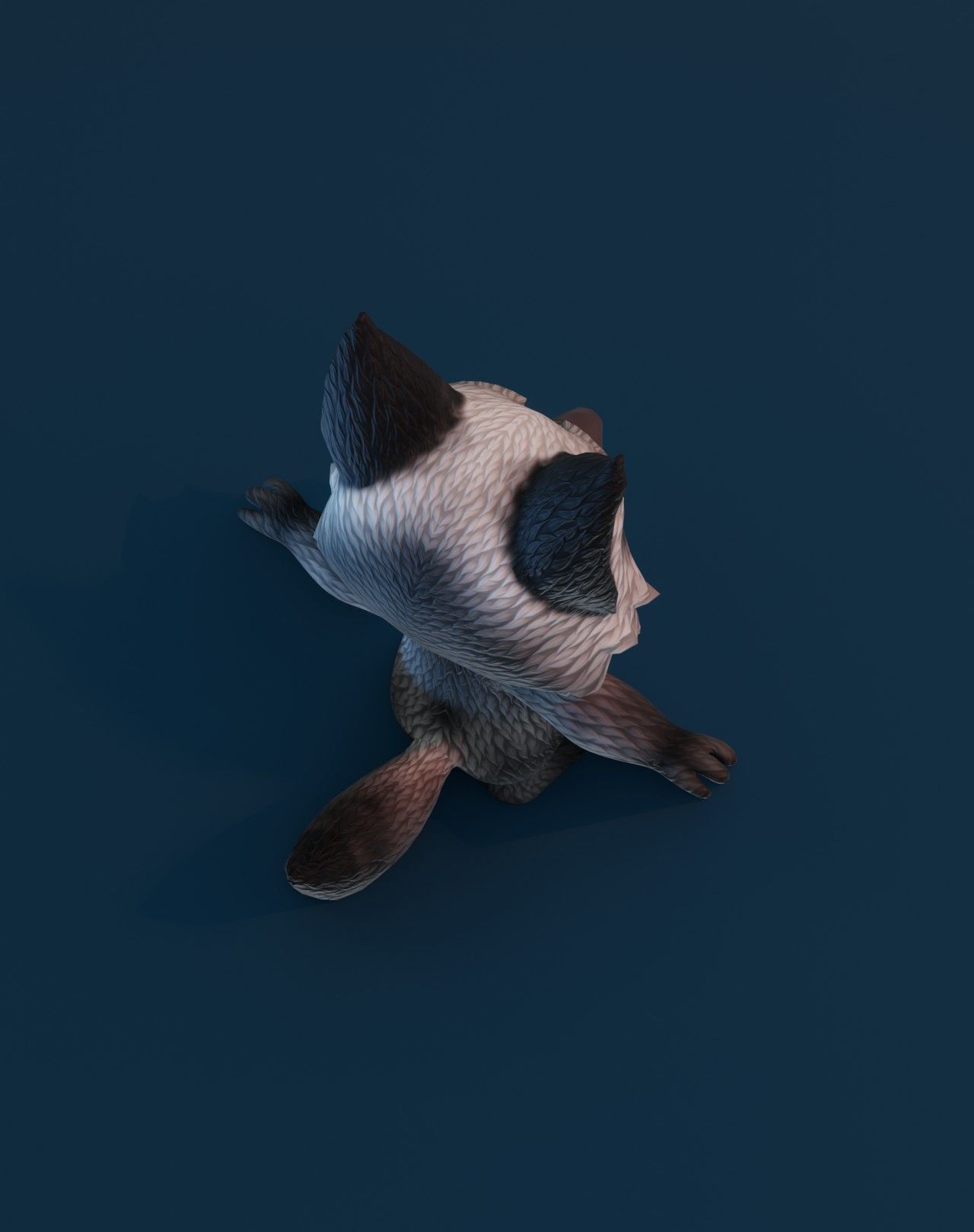 Cartoon Silver Fox 3D Model Low-poly 3D model_18