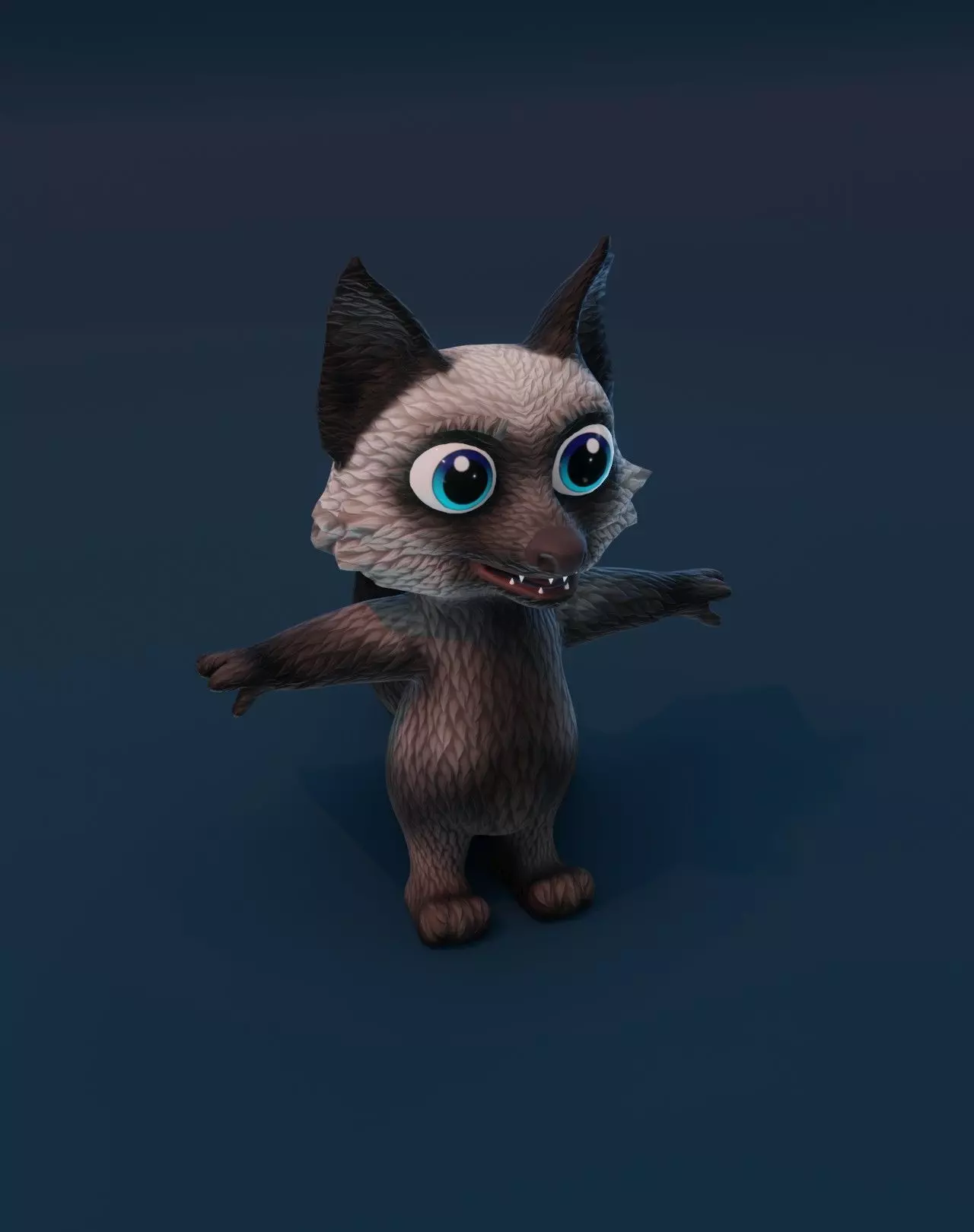 Cartoon Silver Fox 3D Model Low-poly 3D model_0