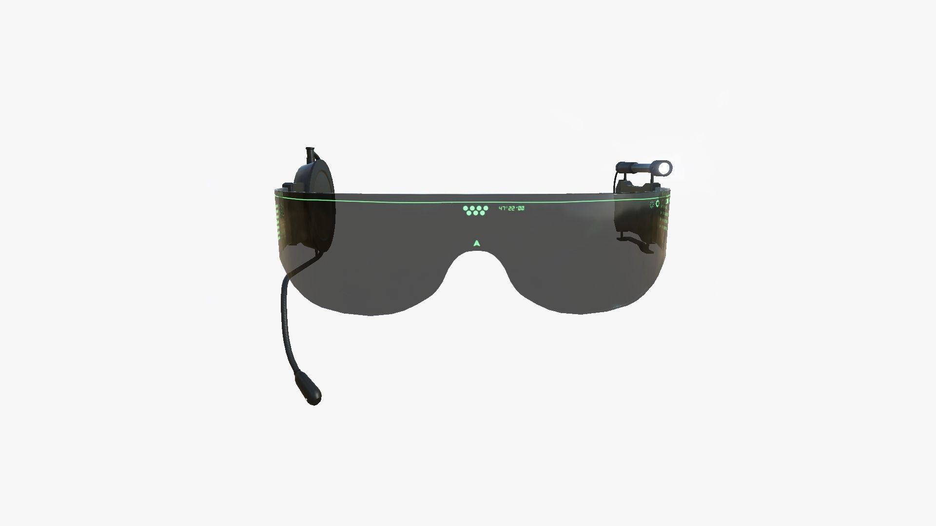 SciFi Glasses D02 Black Green - Character Design Fashion Low-poly 3D model_1
