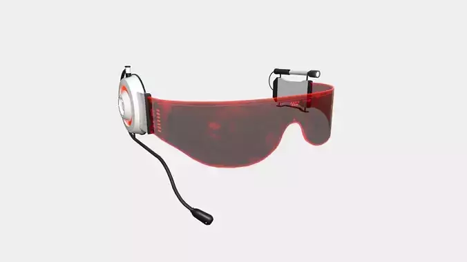SciFi Glasses D03 Red - Character Design Fashion Low-poly 3D model