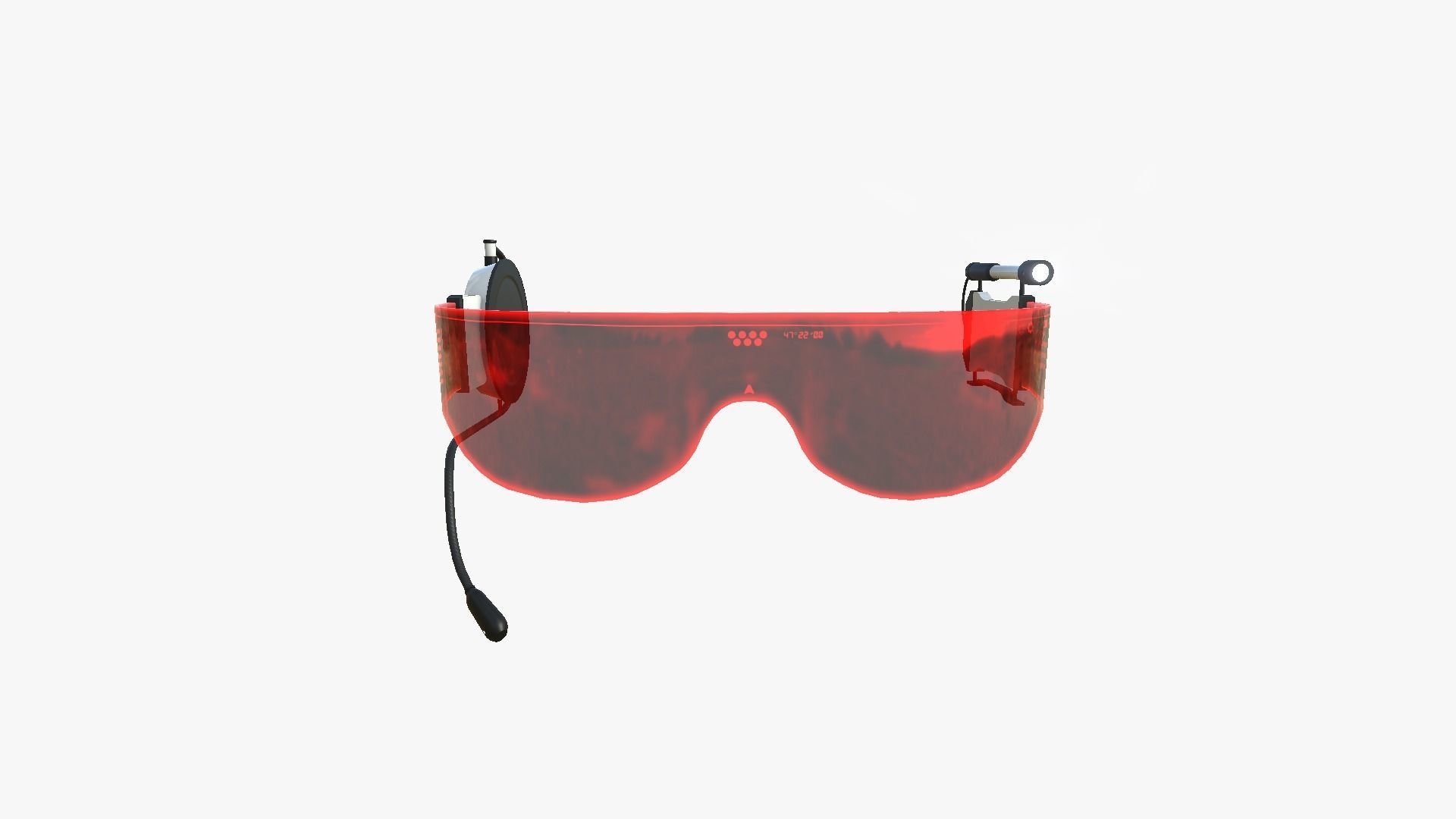 SciFi Glasses D03 Red - Character Design Fashion Low-poly 3D model_1