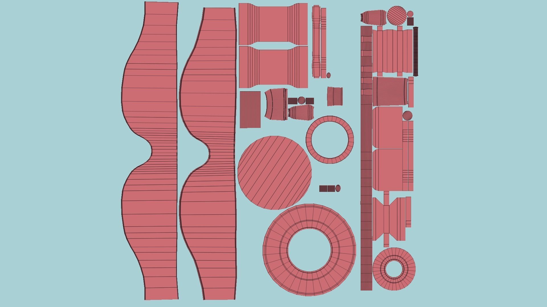 SciFi Glasses D03 Red - Character Design Fashion Low-poly 3D model_12