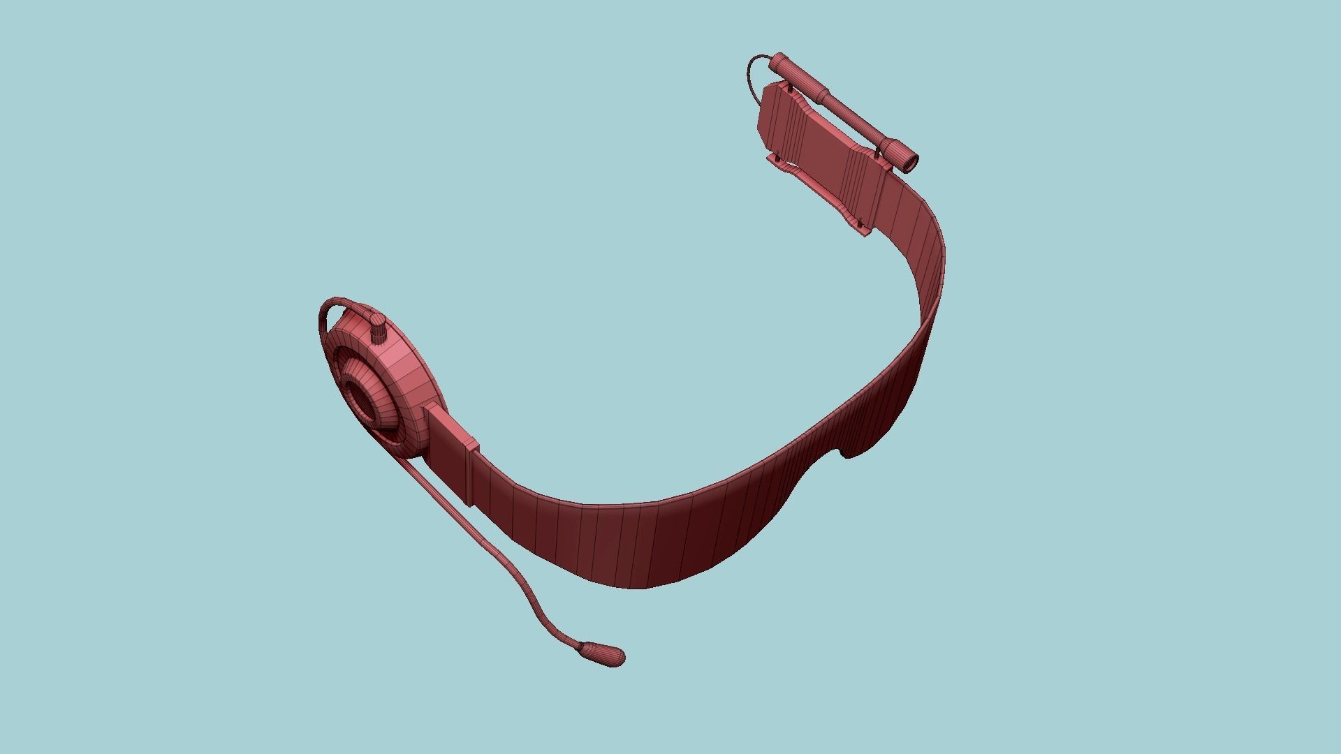 SciFi Glasses D03 Red - Character Design Fashion Low-poly 3D model_17