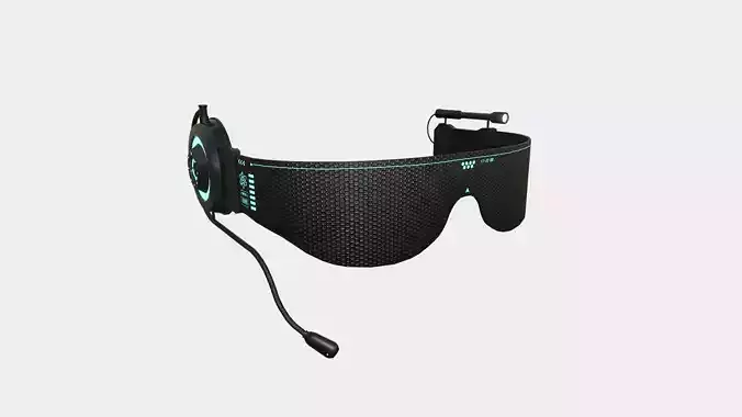 SciFi Glasses D04 Black Grid - Character Design Fashion Low-poly 3D model