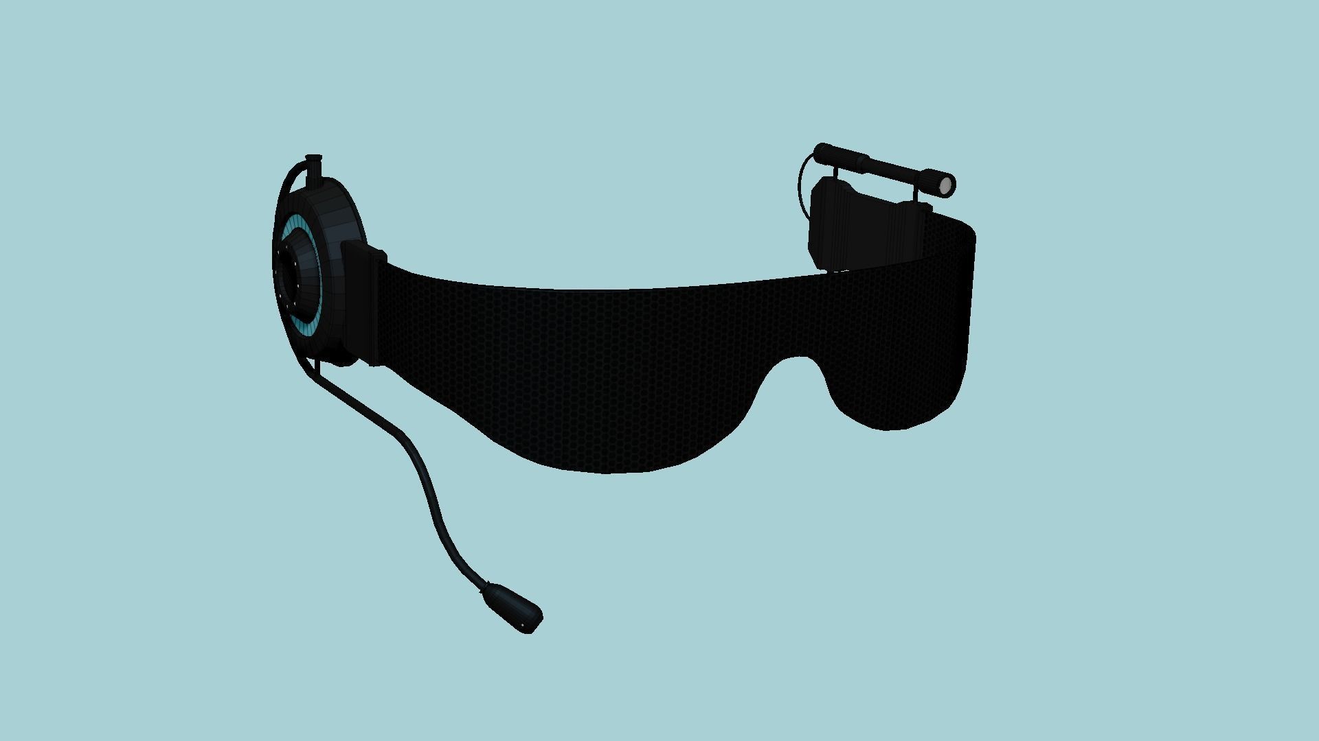 SciFi Glasses D04 Black Grid - Character Design Fashion Low-poly 3D model_6