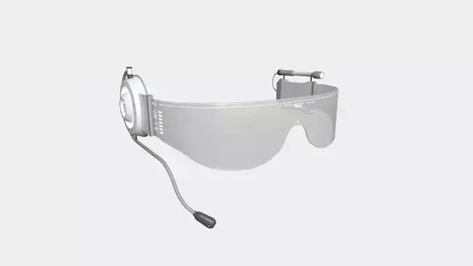 SciFi Glasses D05 Full White - Character Design Fashion Low-poly 3D model