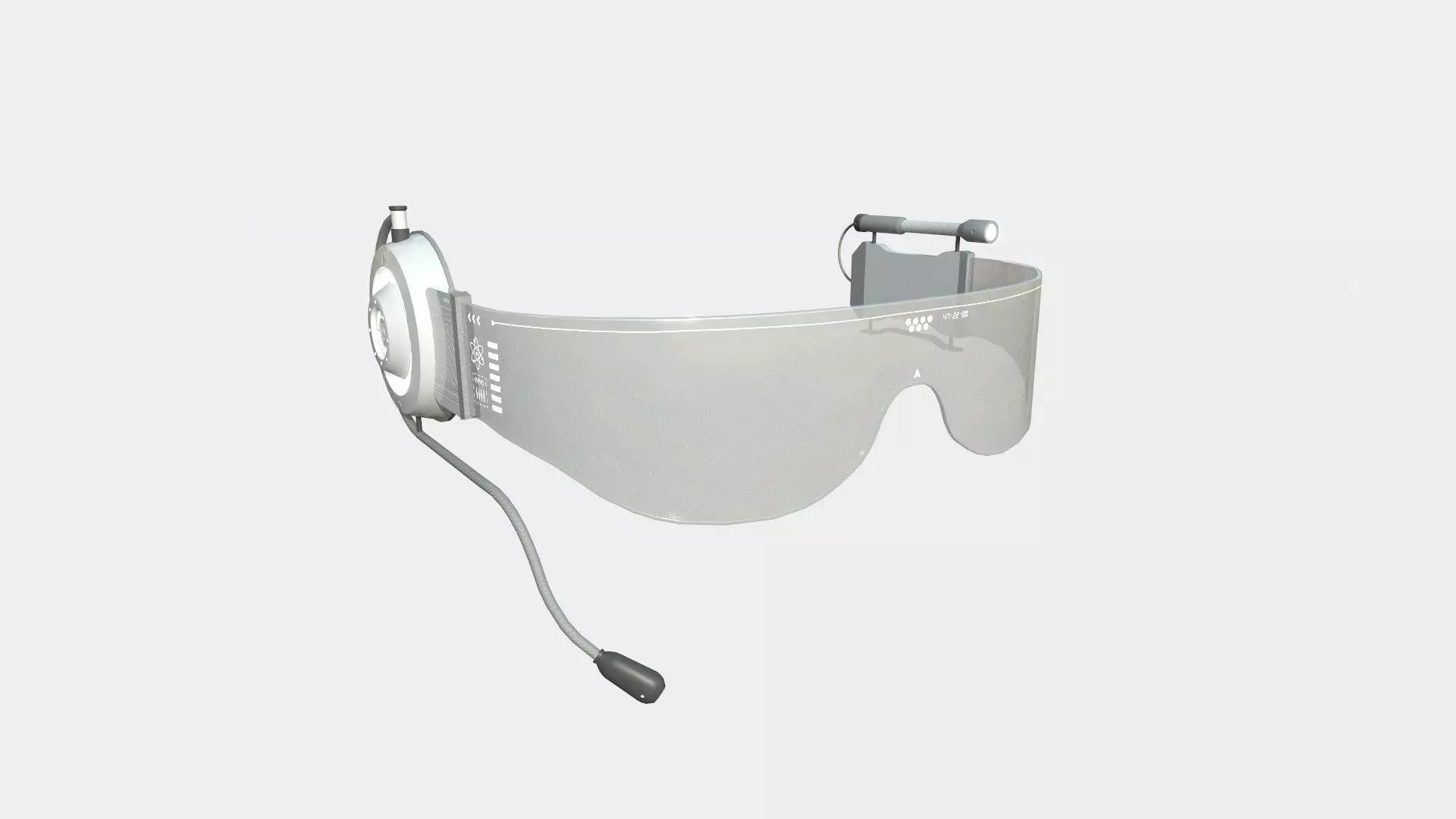 SciFi Glasses D05 Full White - Character Design Fashion Low-poly 3D model_0
