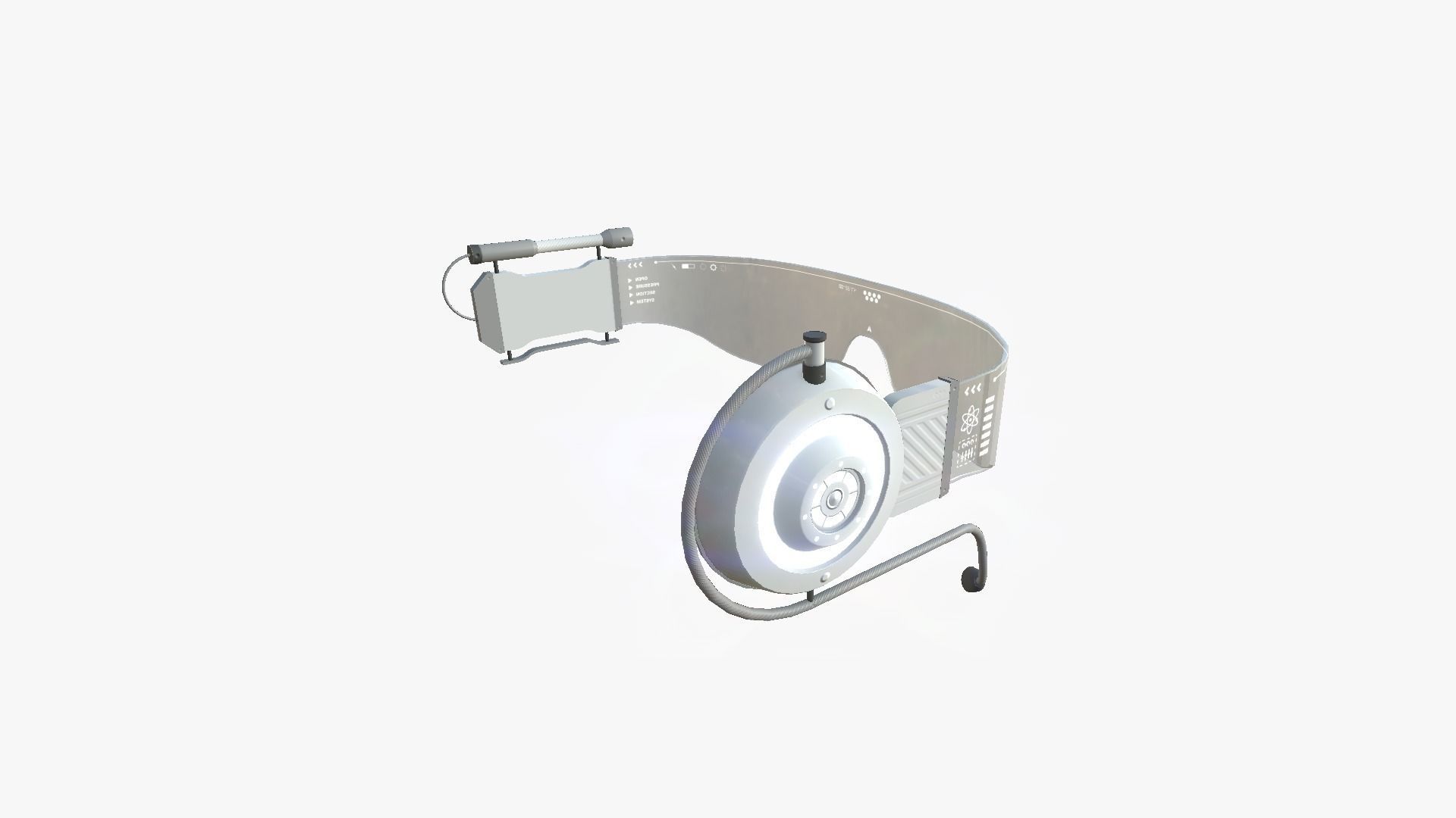 SciFi Glasses D05 Full White - Character Design Fashion Low-poly 3D model_4