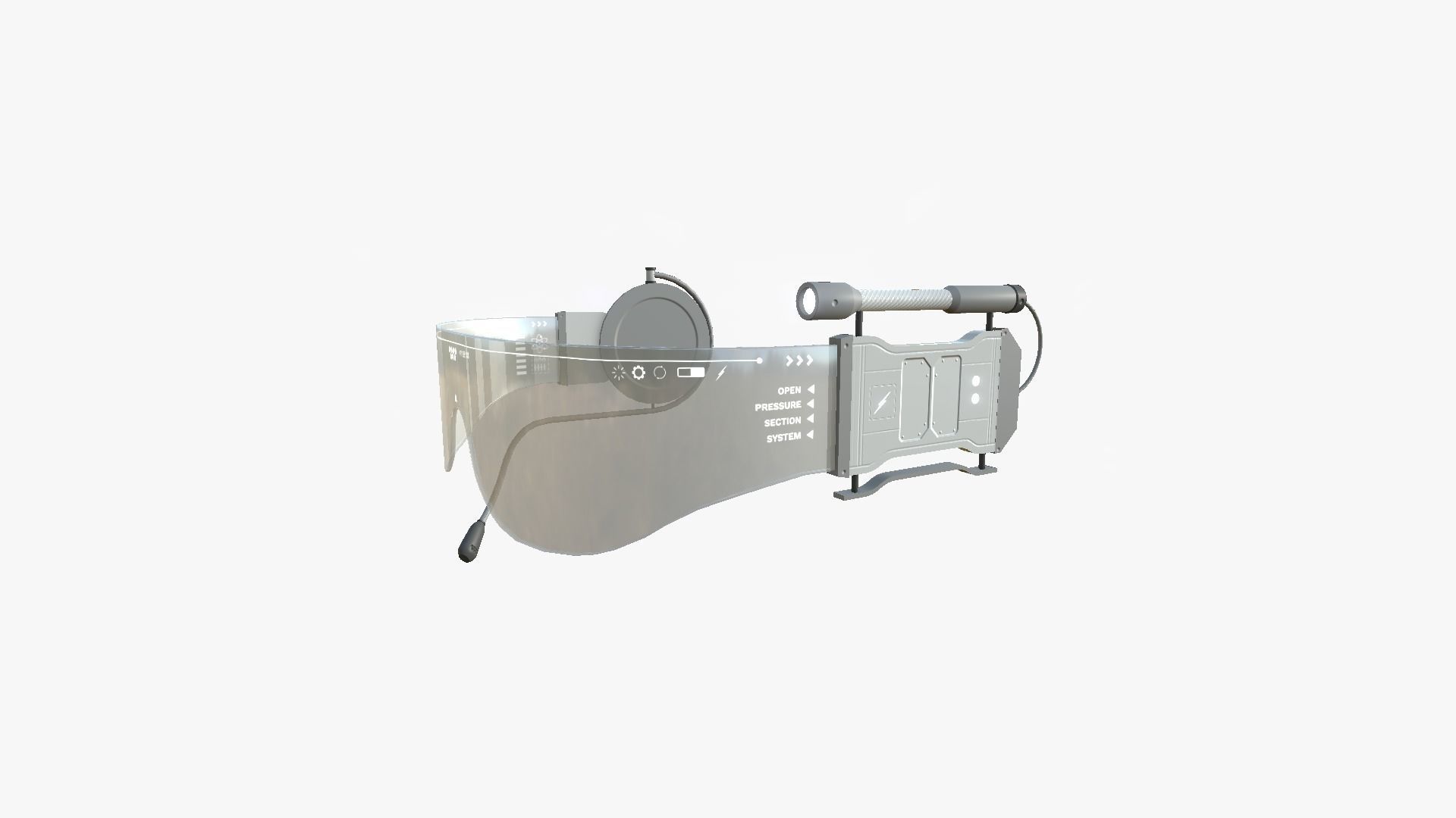 SciFi Glasses D05 Full White - Character Design Fashion Low-poly 3D model_3