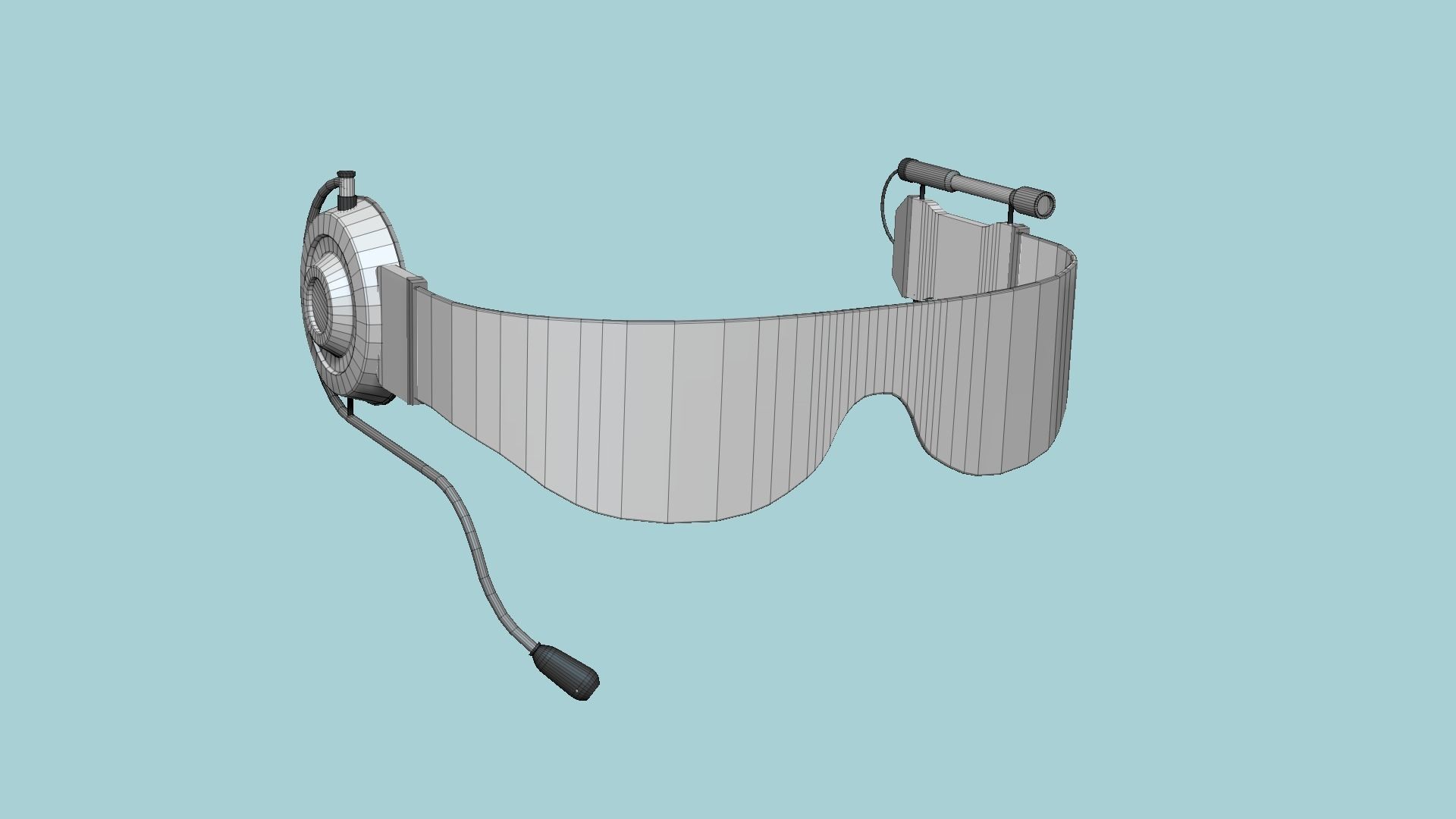 SciFi Glasses D05 Full White - Character Design Fashion Low-poly 3D model_6