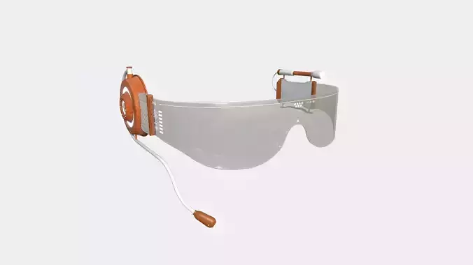 SciFi Glasses D06 White Wood - Character Design Fashion Low-poly 3D model