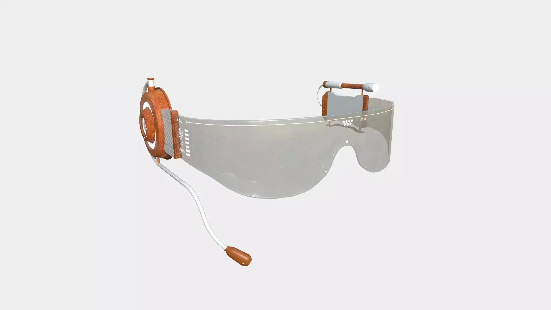 SciFi Glasses D06 White Wood - Character Design Fashion Low-poly 3D model_0