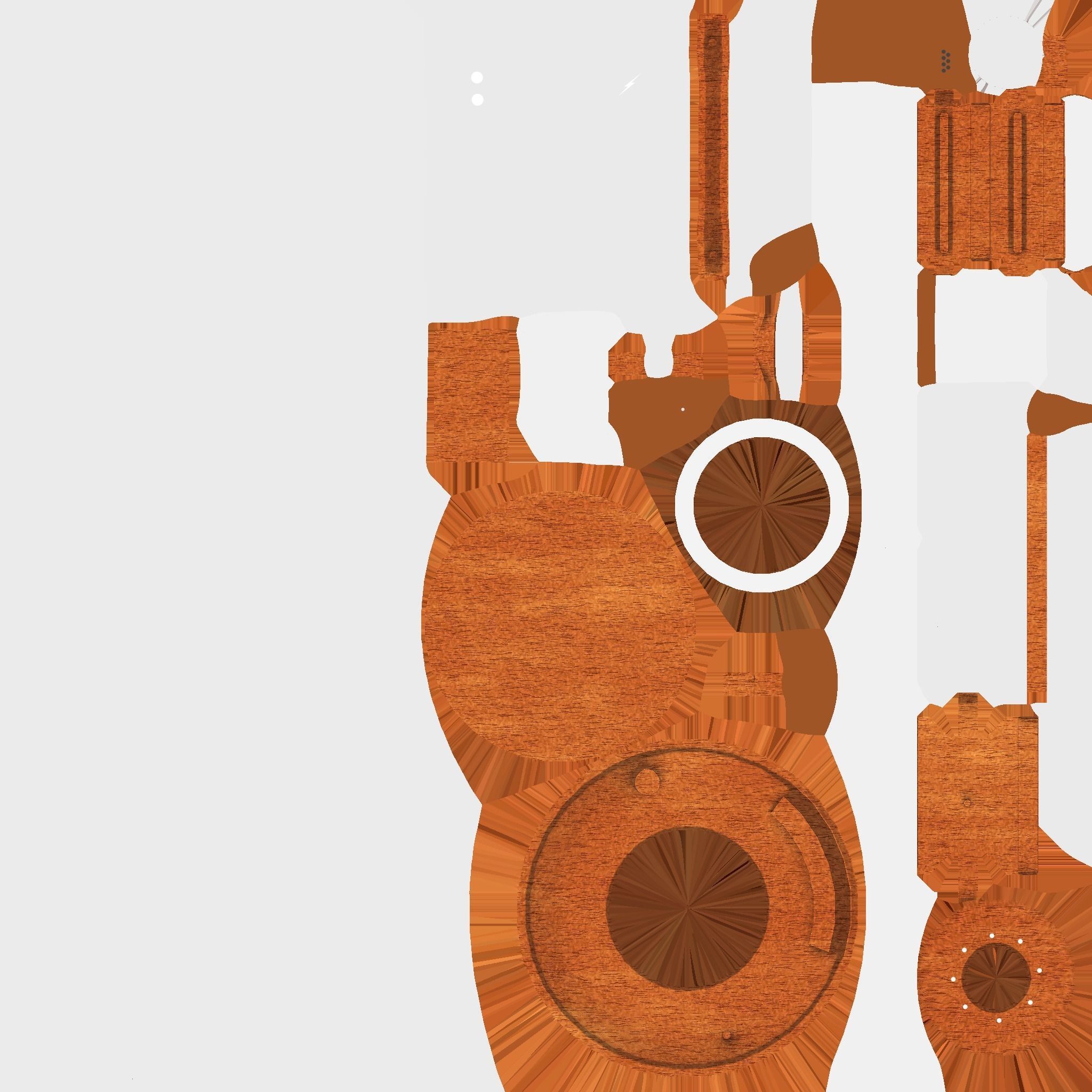 SciFi Glasses D06 White Wood - Character Design Fashion Low-poly 3D model_18