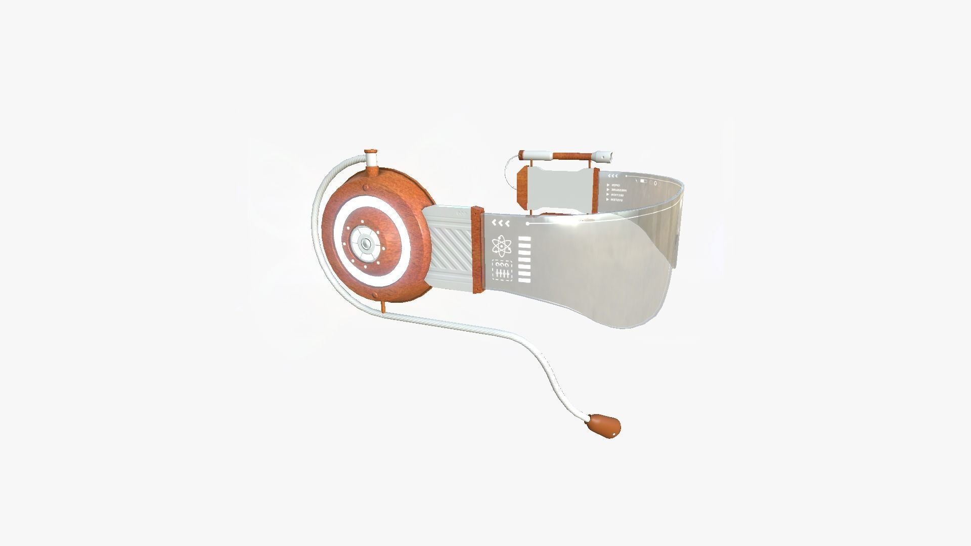 SciFi Glasses D06 White Wood - Character Design Fashion Low-poly 3D model_2