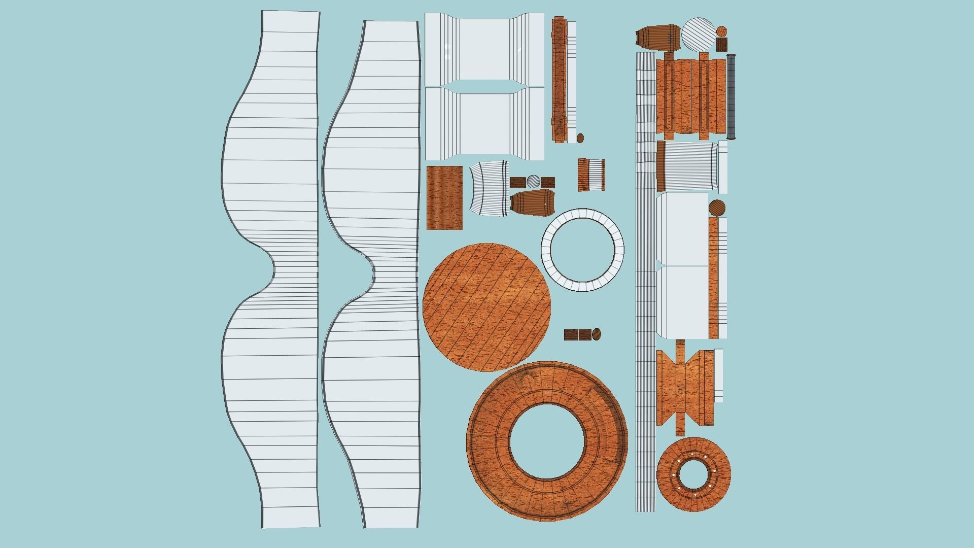 SciFi Glasses D06 White Wood - Character Design Fashion Low-poly 3D model_5