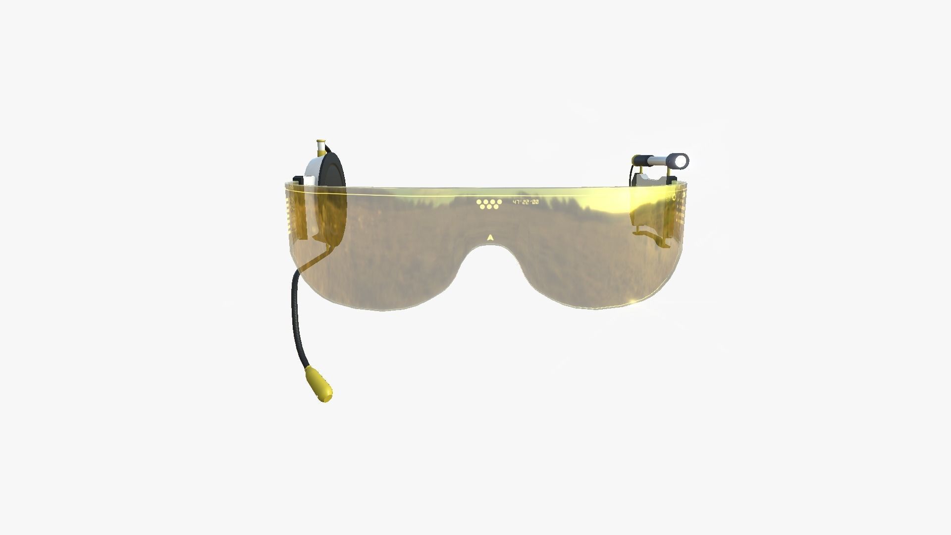 SciFi Glasses D07 White Gold - Character Design Fashion Low-poly 3D model_1