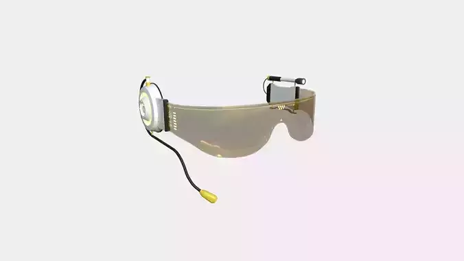 SciFi Glasses D07 White Gold - Character Design Fashion Low-poly 3D model