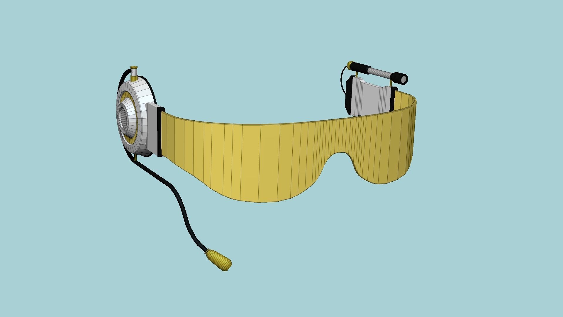 SciFi Glasses D07 White Gold - Character Design Fashion Low-poly 3D model_6