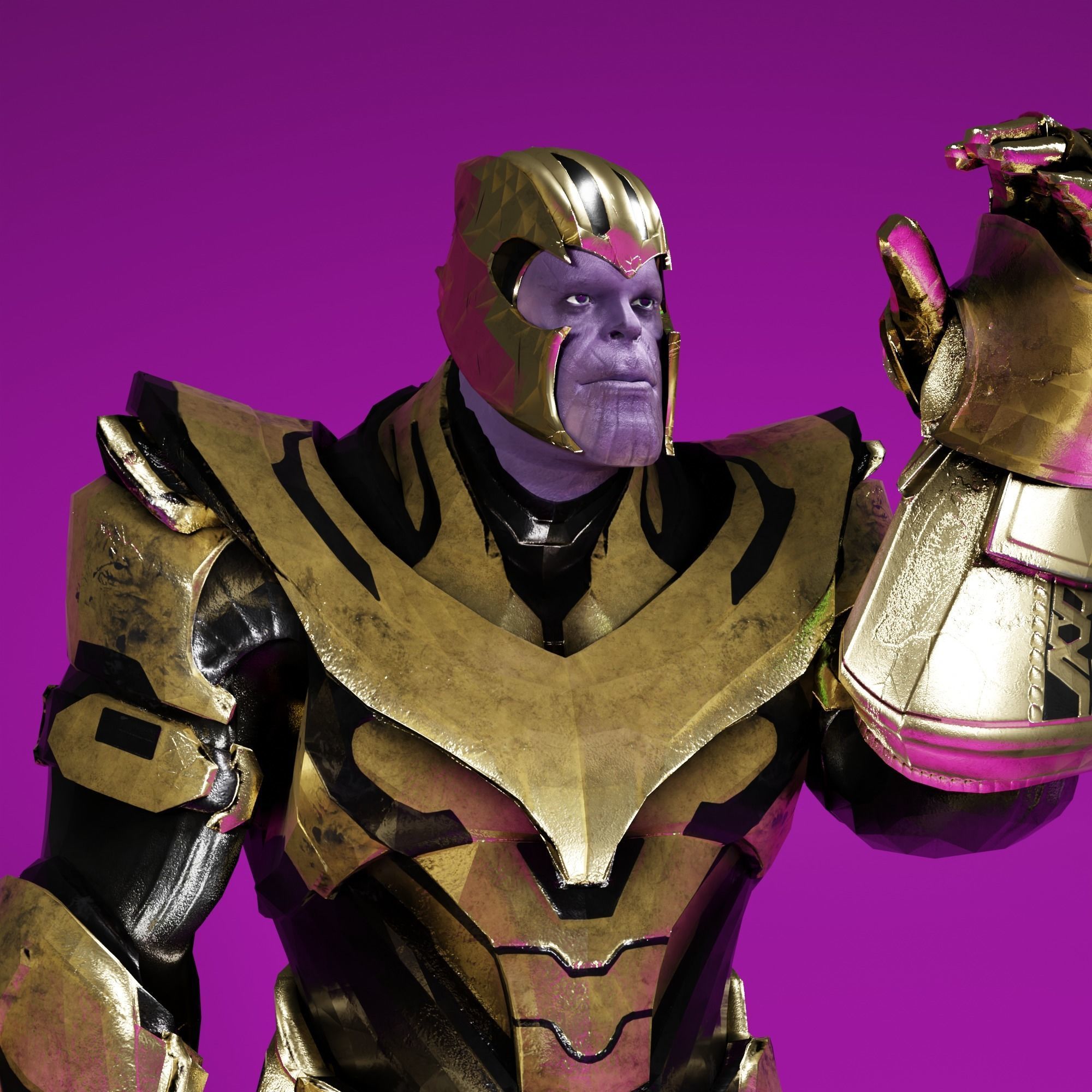 Thanos armor Free low-poly 3D model_3
