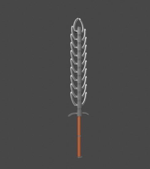 skeleton sword Low-poly 3D model_4