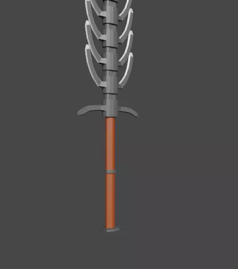 skeleton sword Low-poly 3D model_0