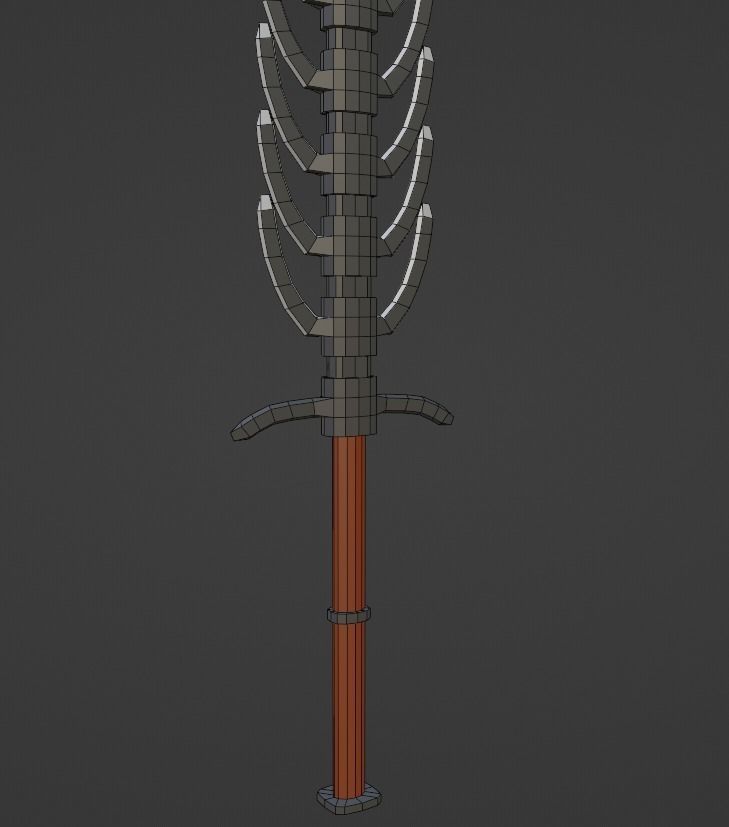 skeleton sword Low-poly 3D model_3