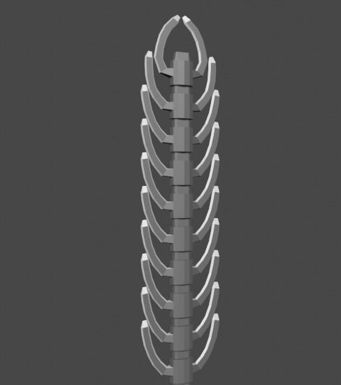 skeleton sword Low-poly 3D model_1