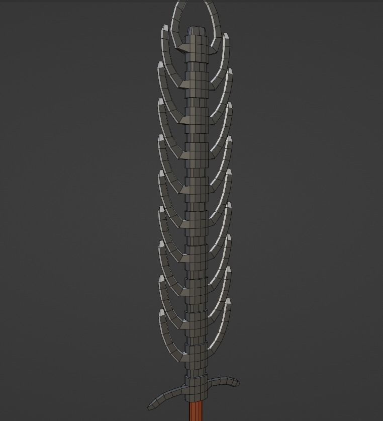 skeleton sword Low-poly 3D model_2